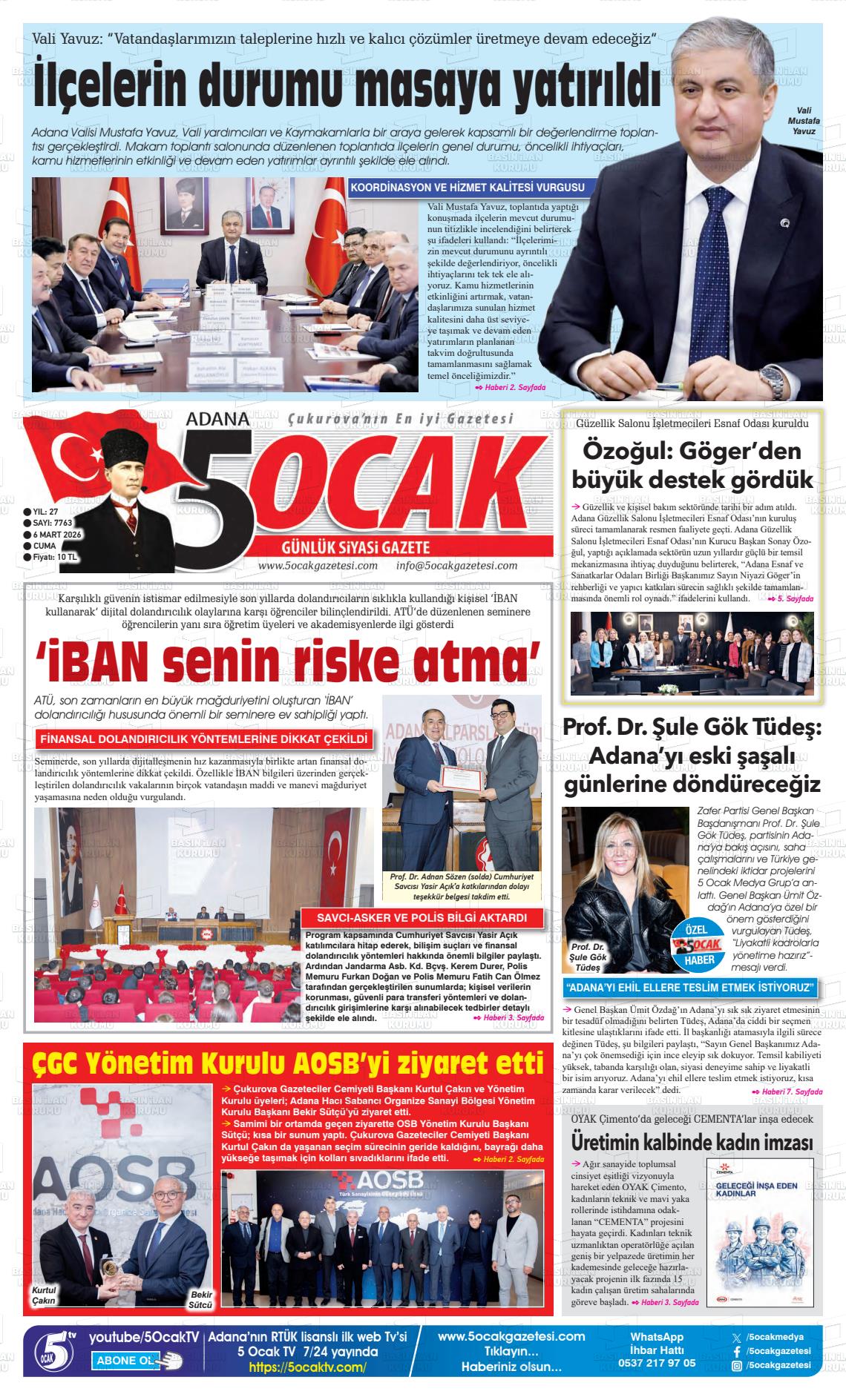 Adana 5 Ocak 06.03.2026