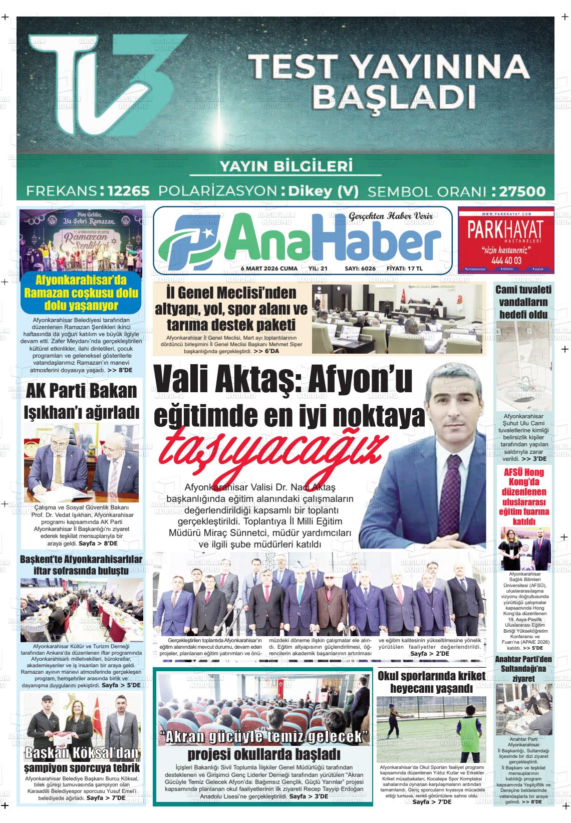 Afyonkarahisar Anahaber 06.03.2026