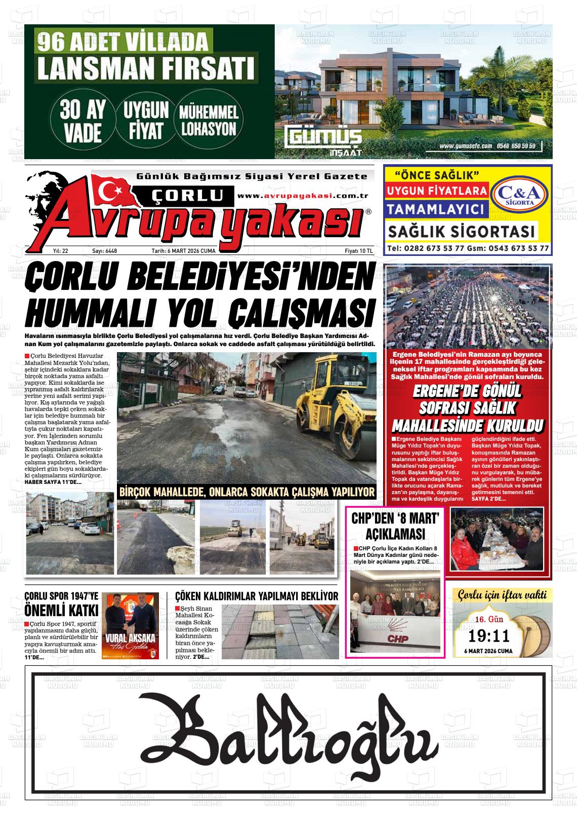 Tekirdag Avrupayakasi 06.03.2026
