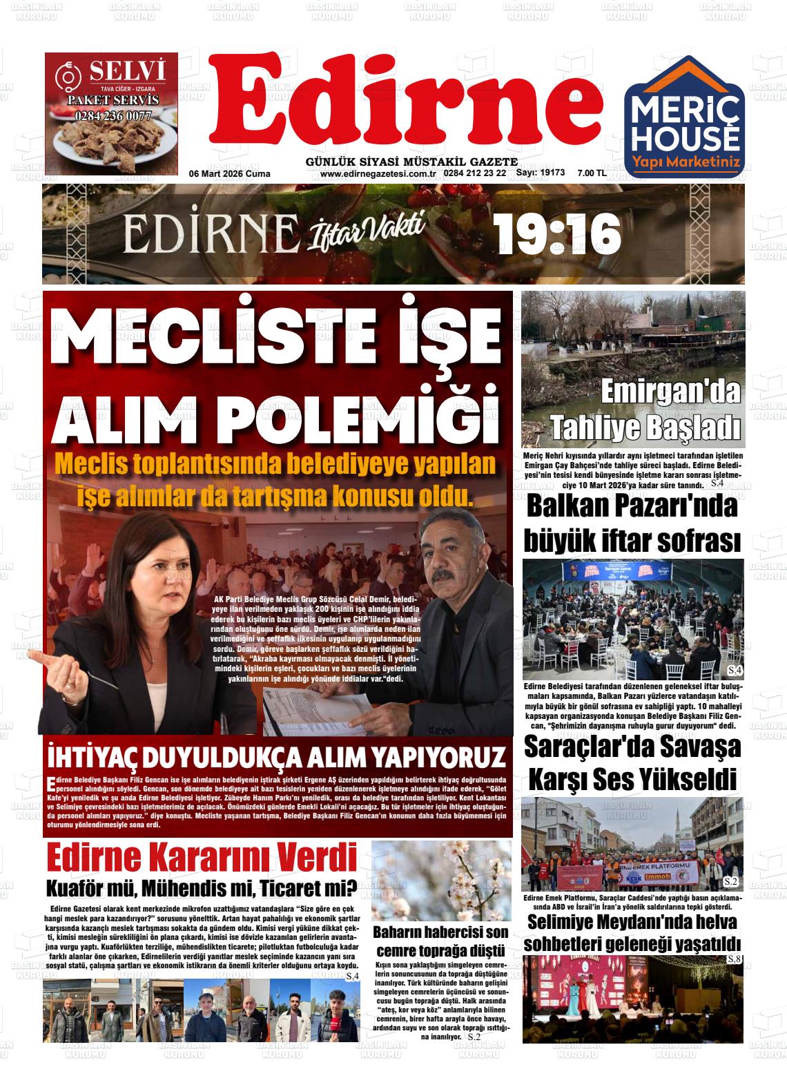 Edirne 06.03.2026