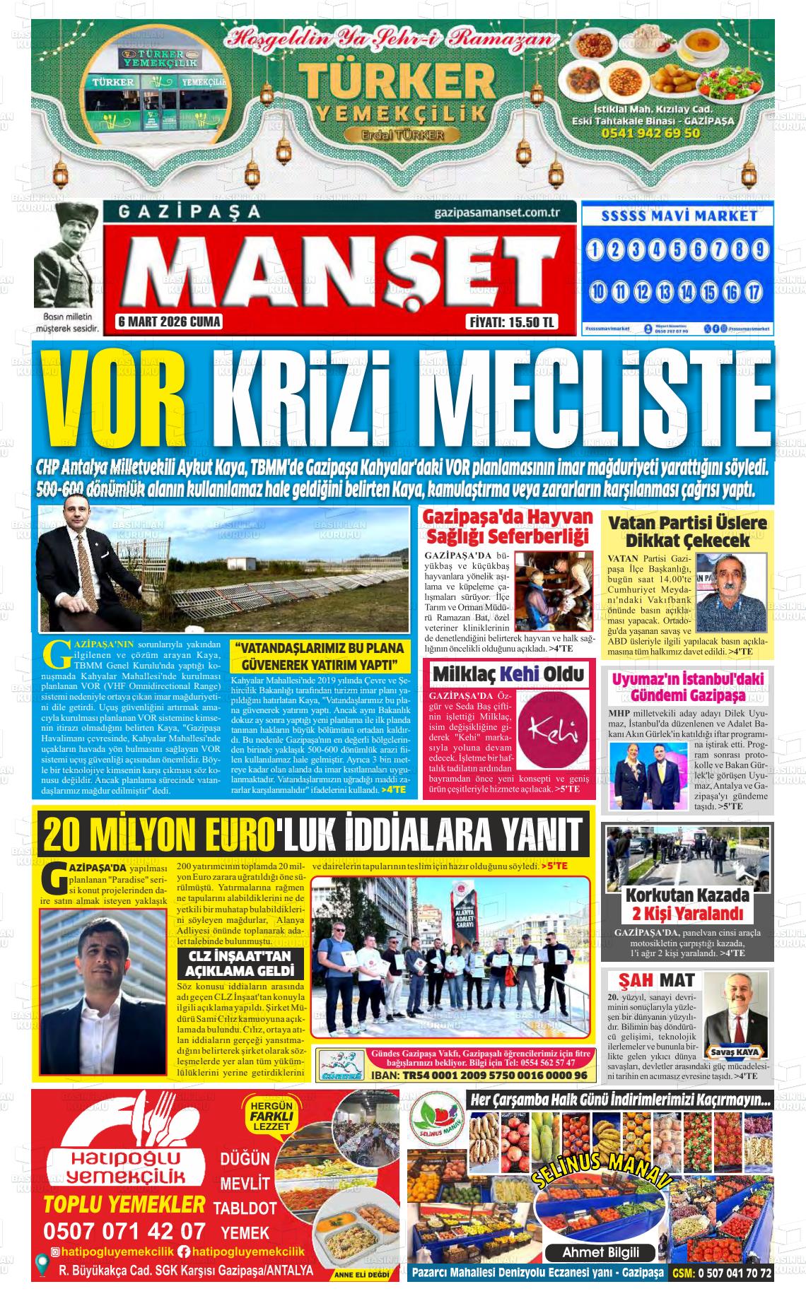 Antalya Gazipasamanset 06.03.2026