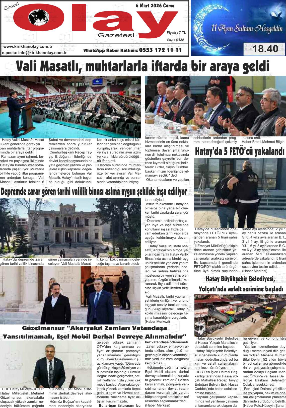 Hatay Guncelolay 06.03.2026