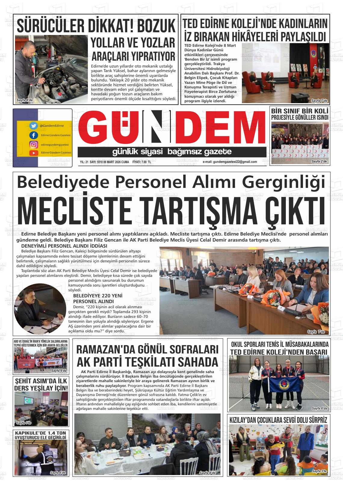 Edirne Gundem 06.03.2026