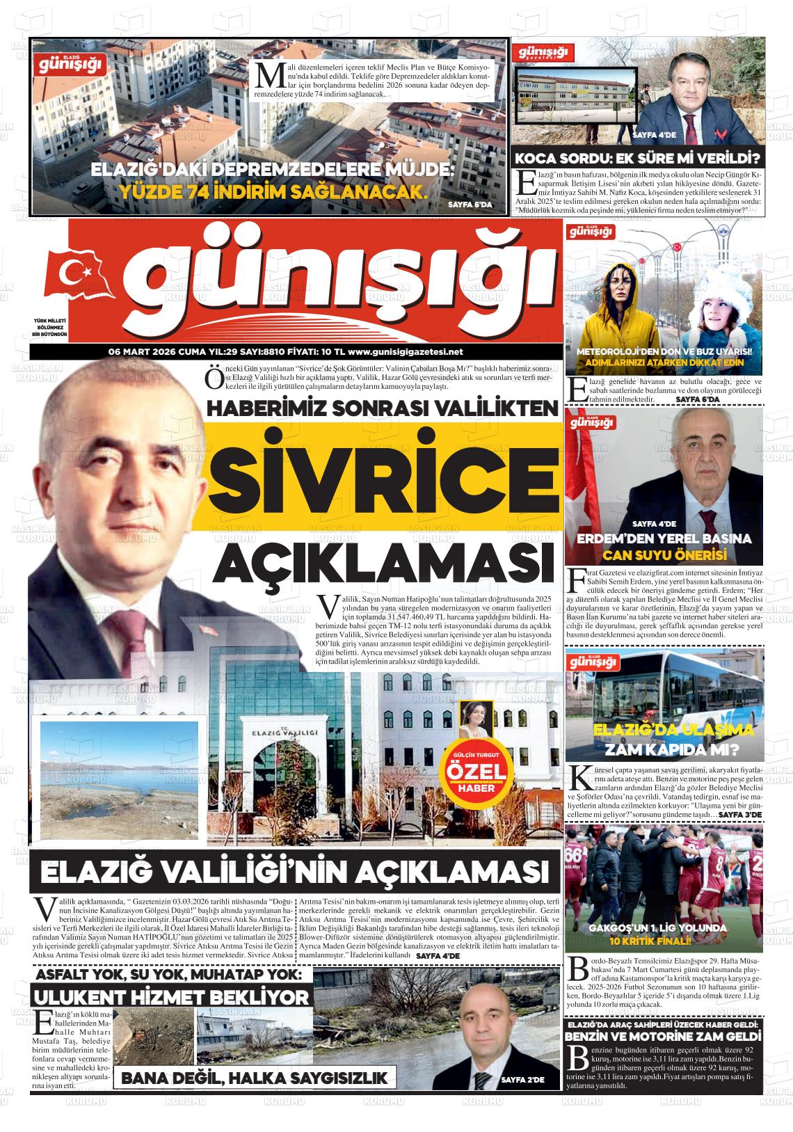 Elazig Gunisigi 06.03.2026