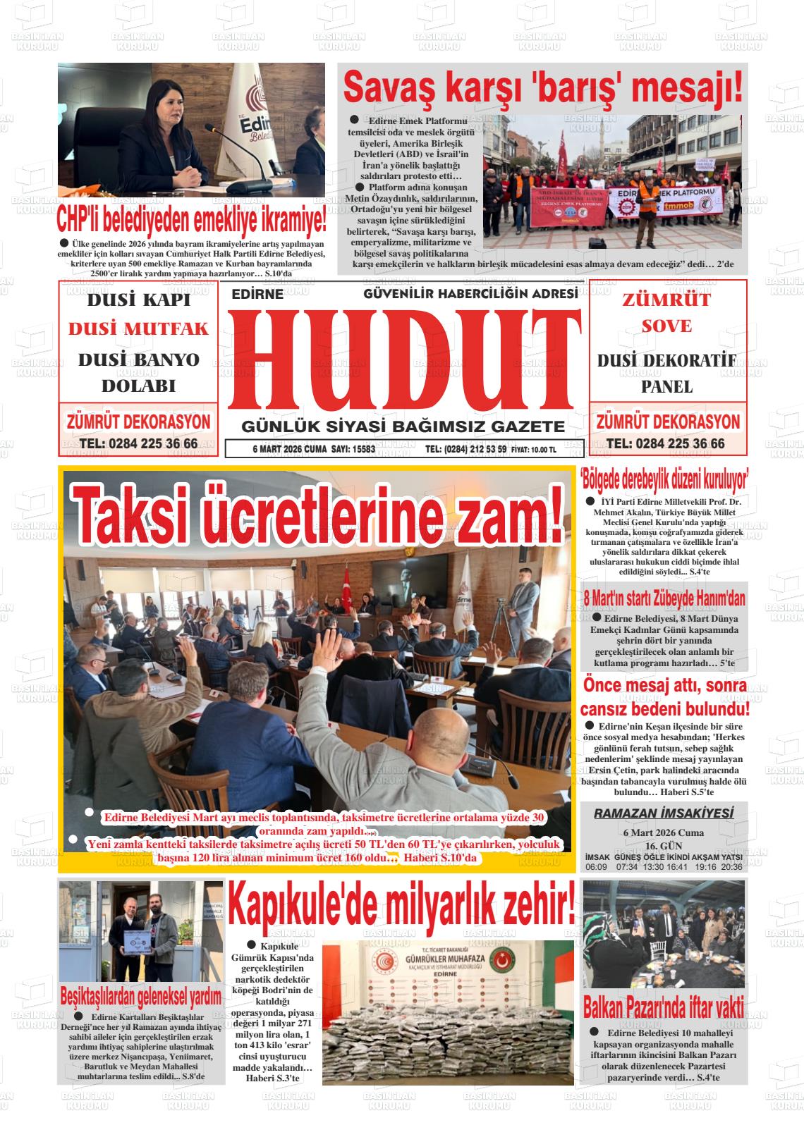 Edirne Hudut 06.03.2026