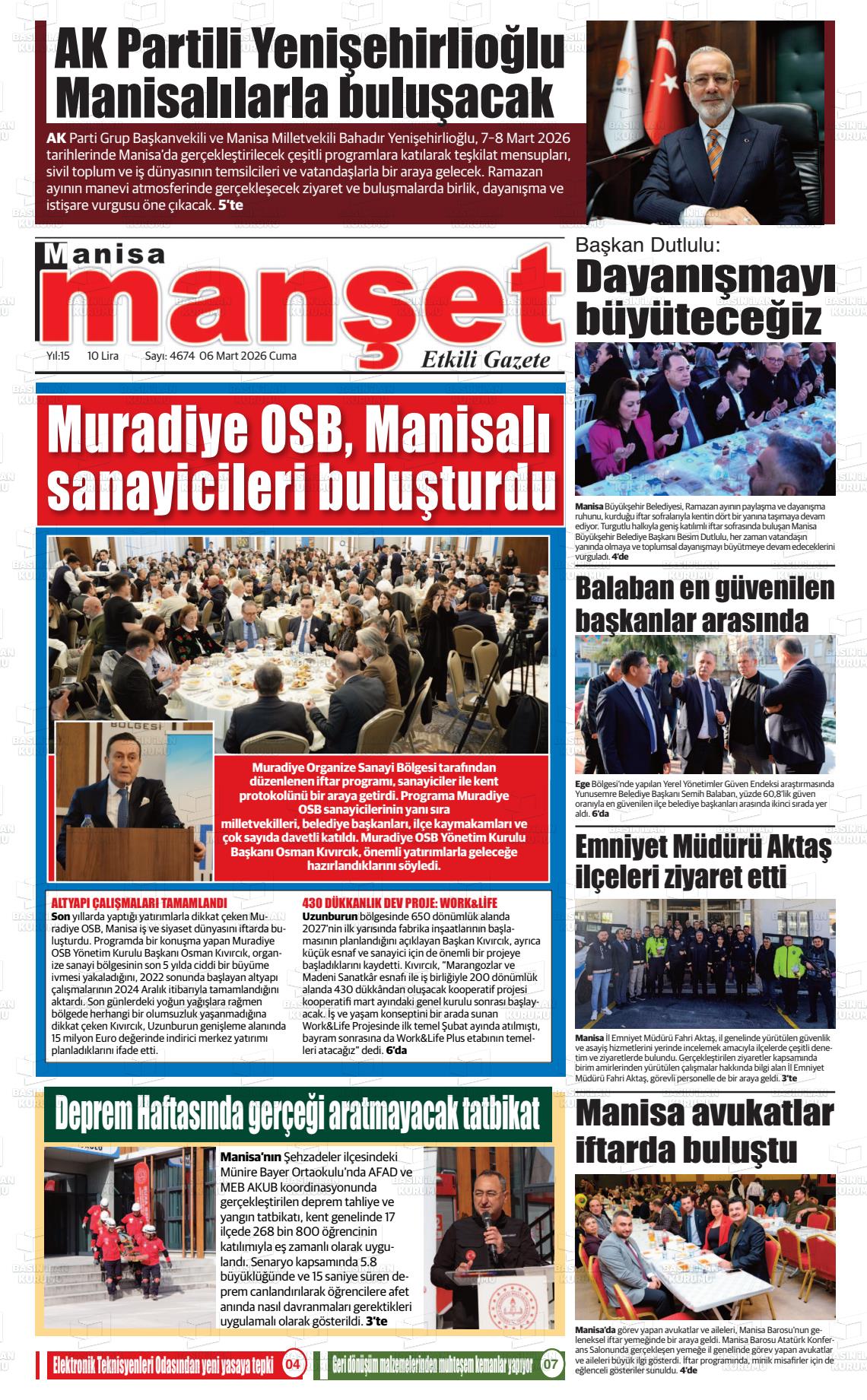 Manisa Manset 06.03.2026