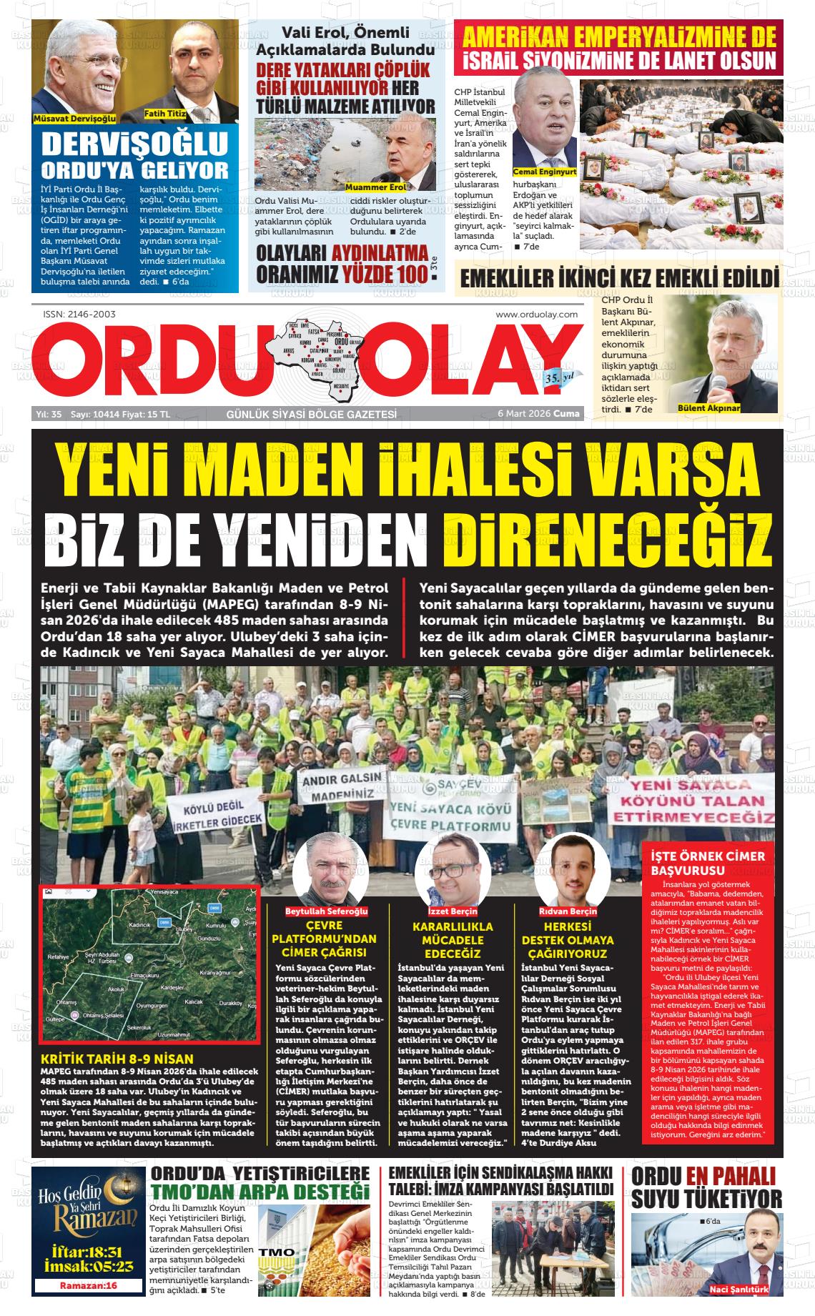 Ordu Olay 06.03.2026