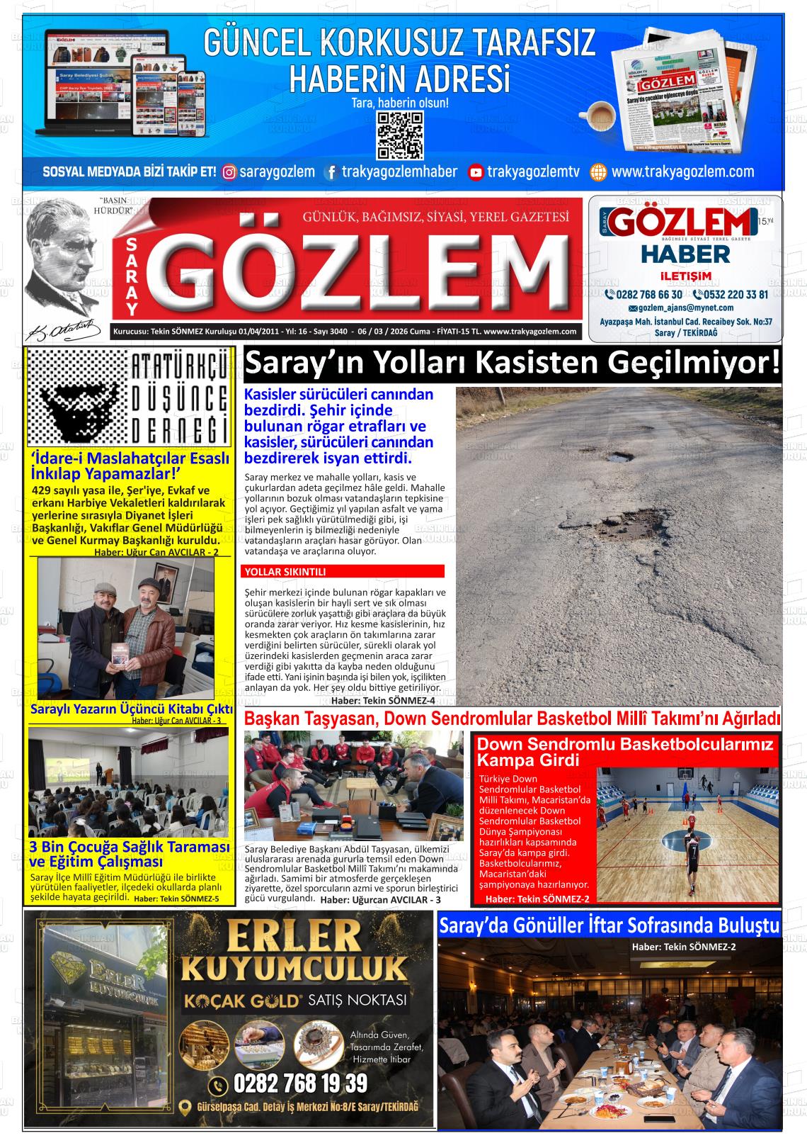Tekirdag Saraygozlem 06.03.2026