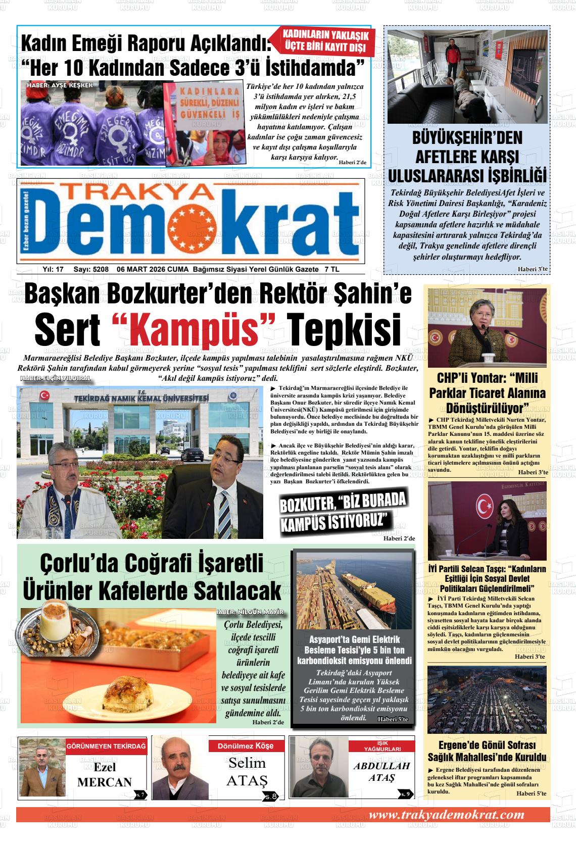 Tekirdag Trakyademokrat 06.03.2026