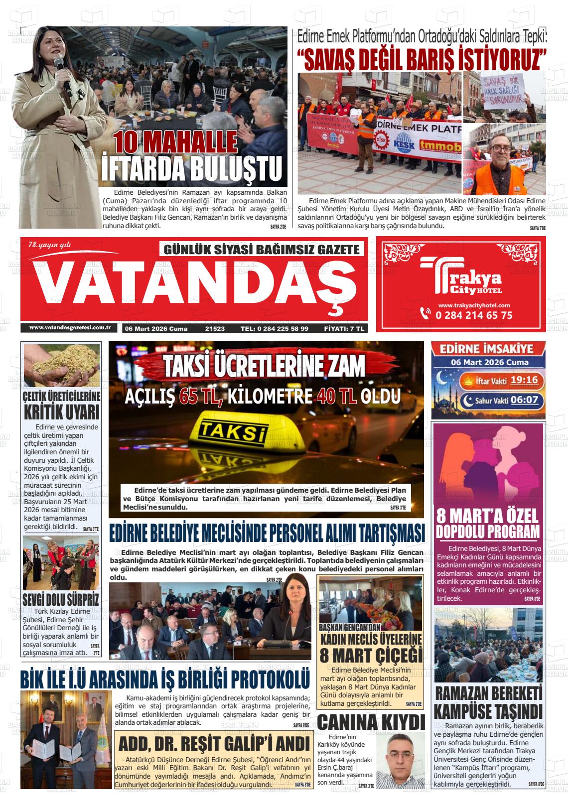 Edirne Vatandas 06.03.2026