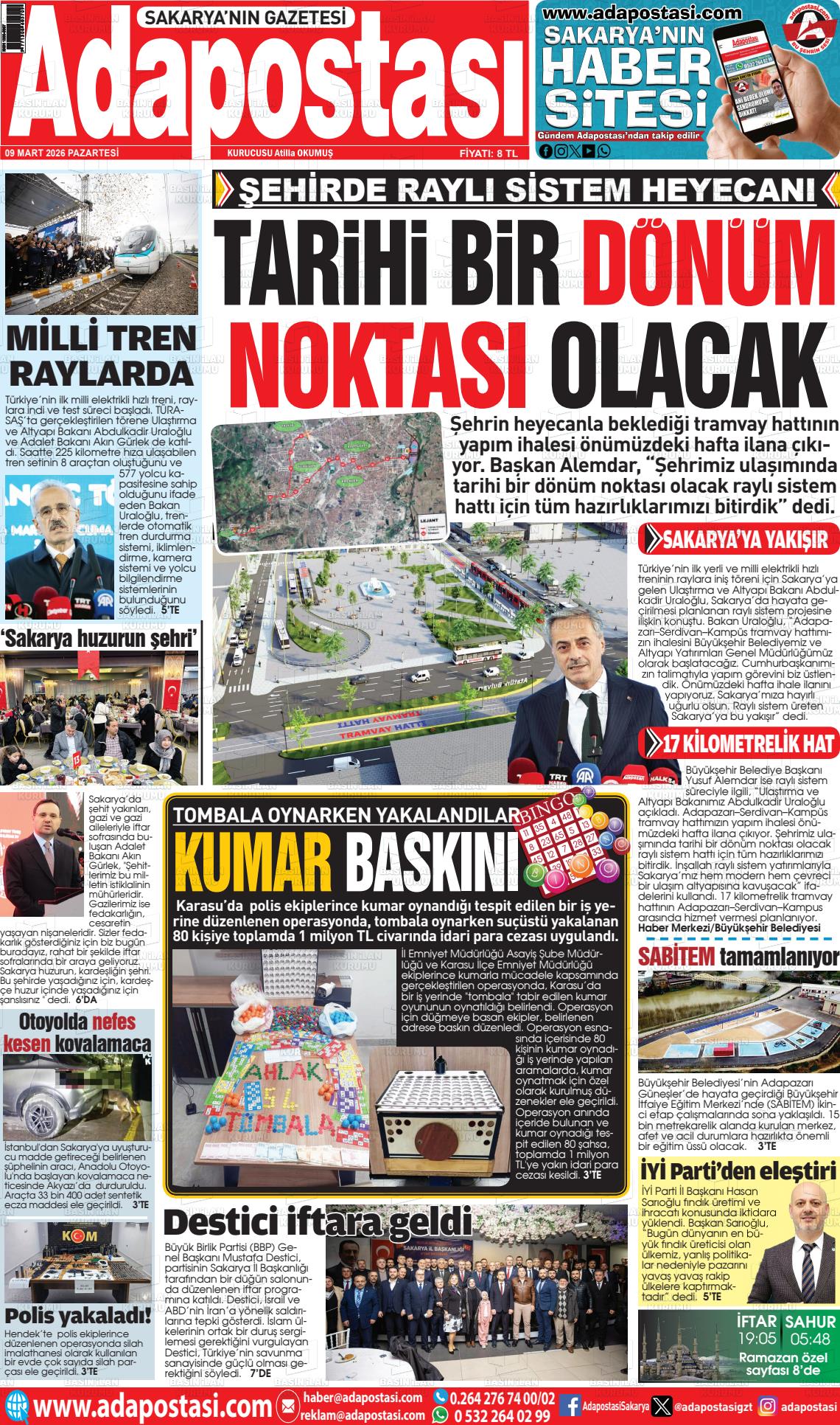 Sakarya Adapostasi 09.03.2026