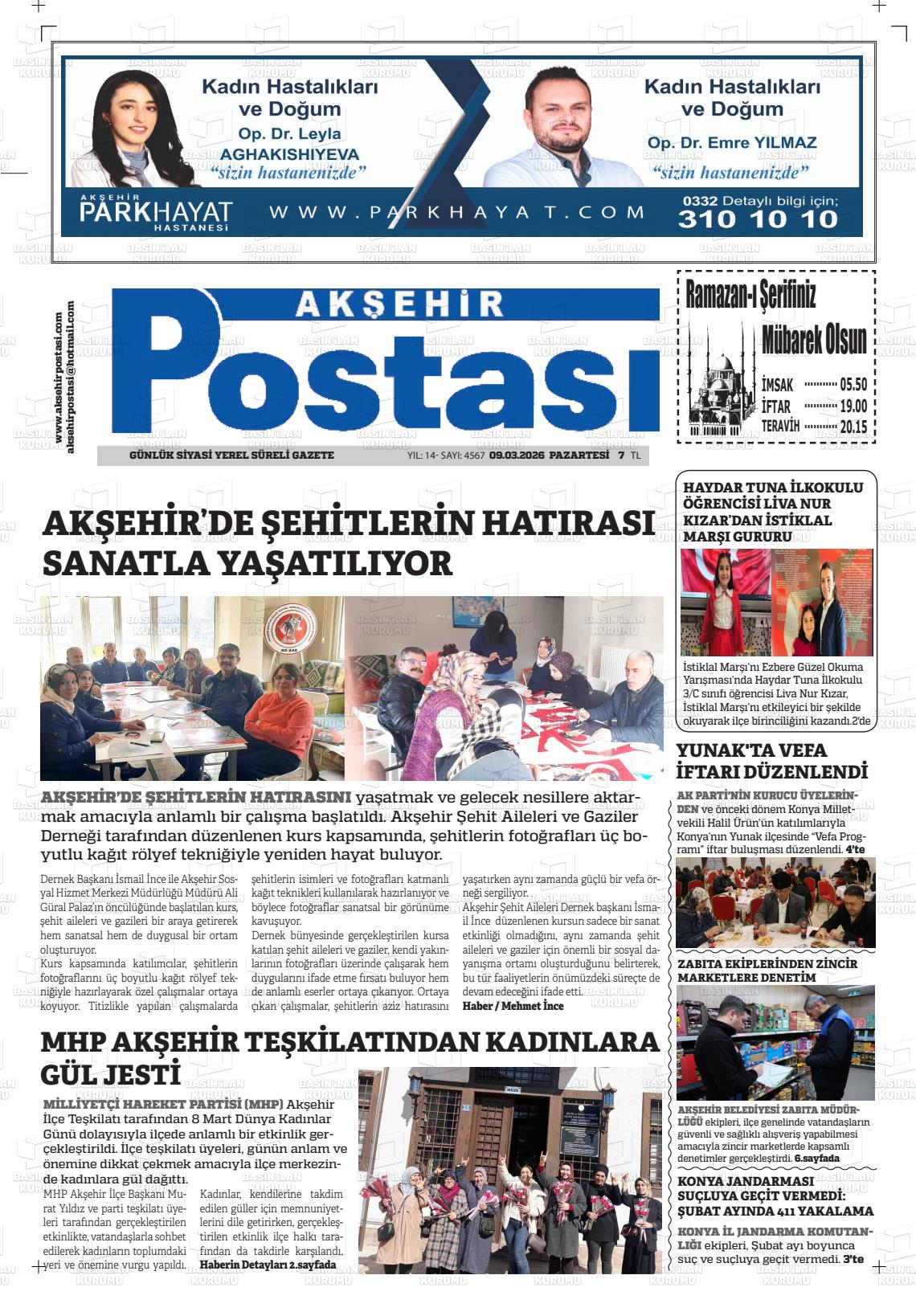 Konya Aksehirpostasi 09.03.2026