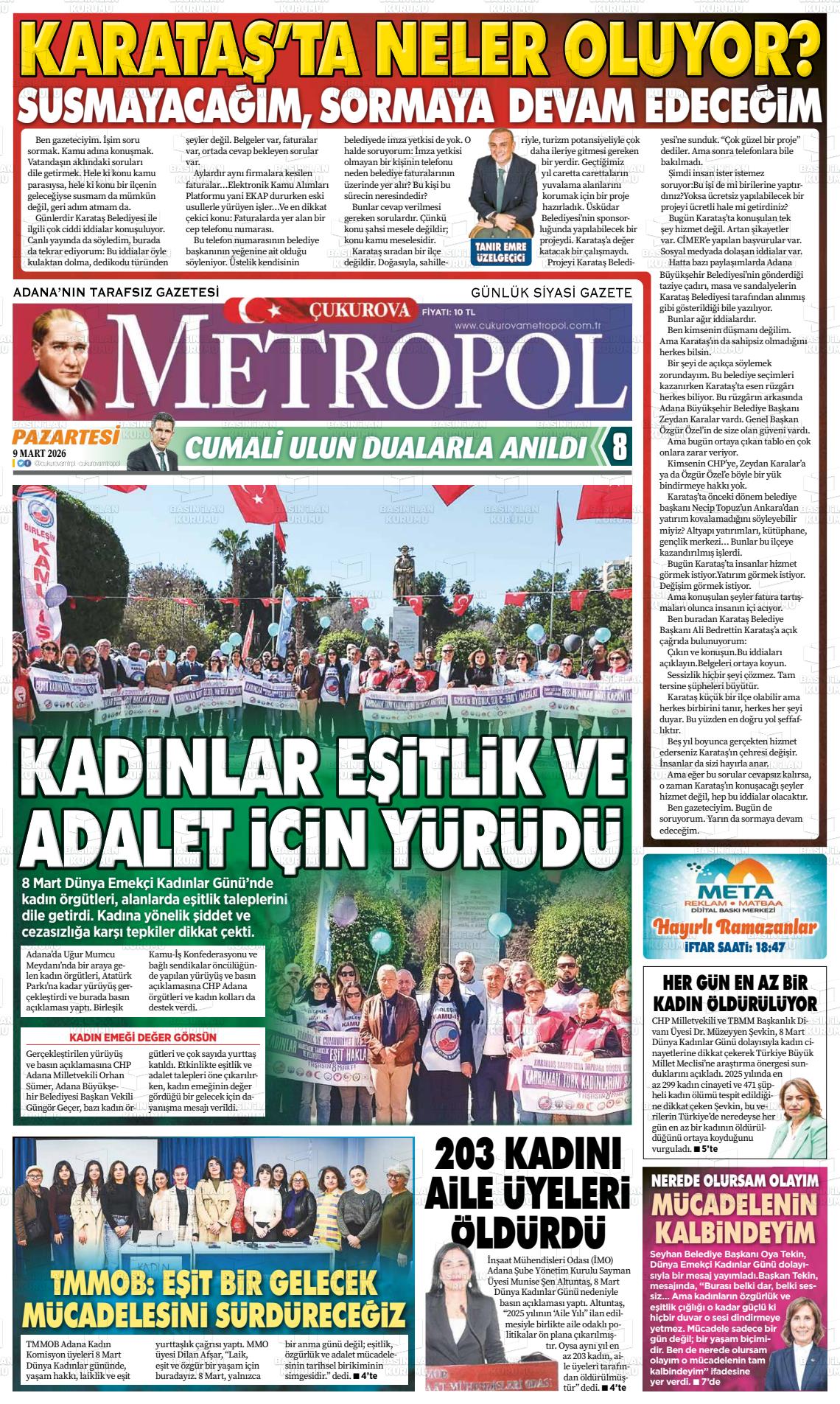 Adana Cukurovametropol 09.03.2026