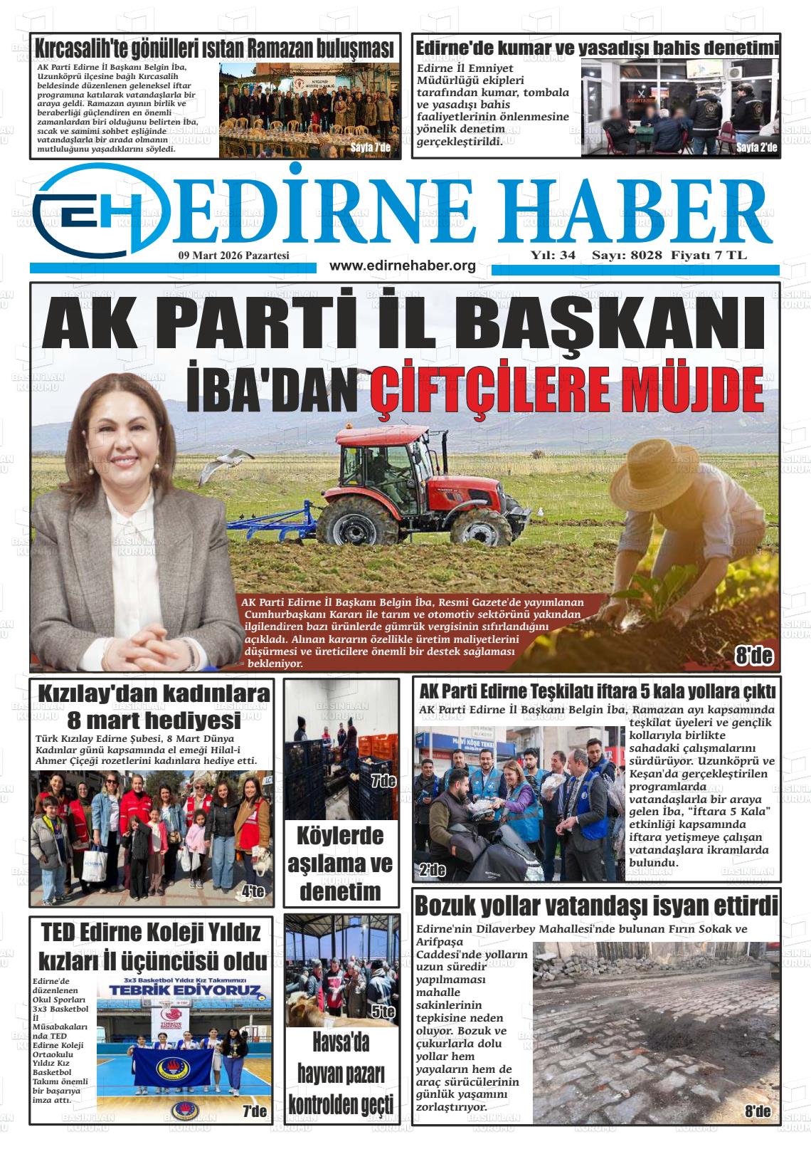 Edirne Haber 09.03.2026