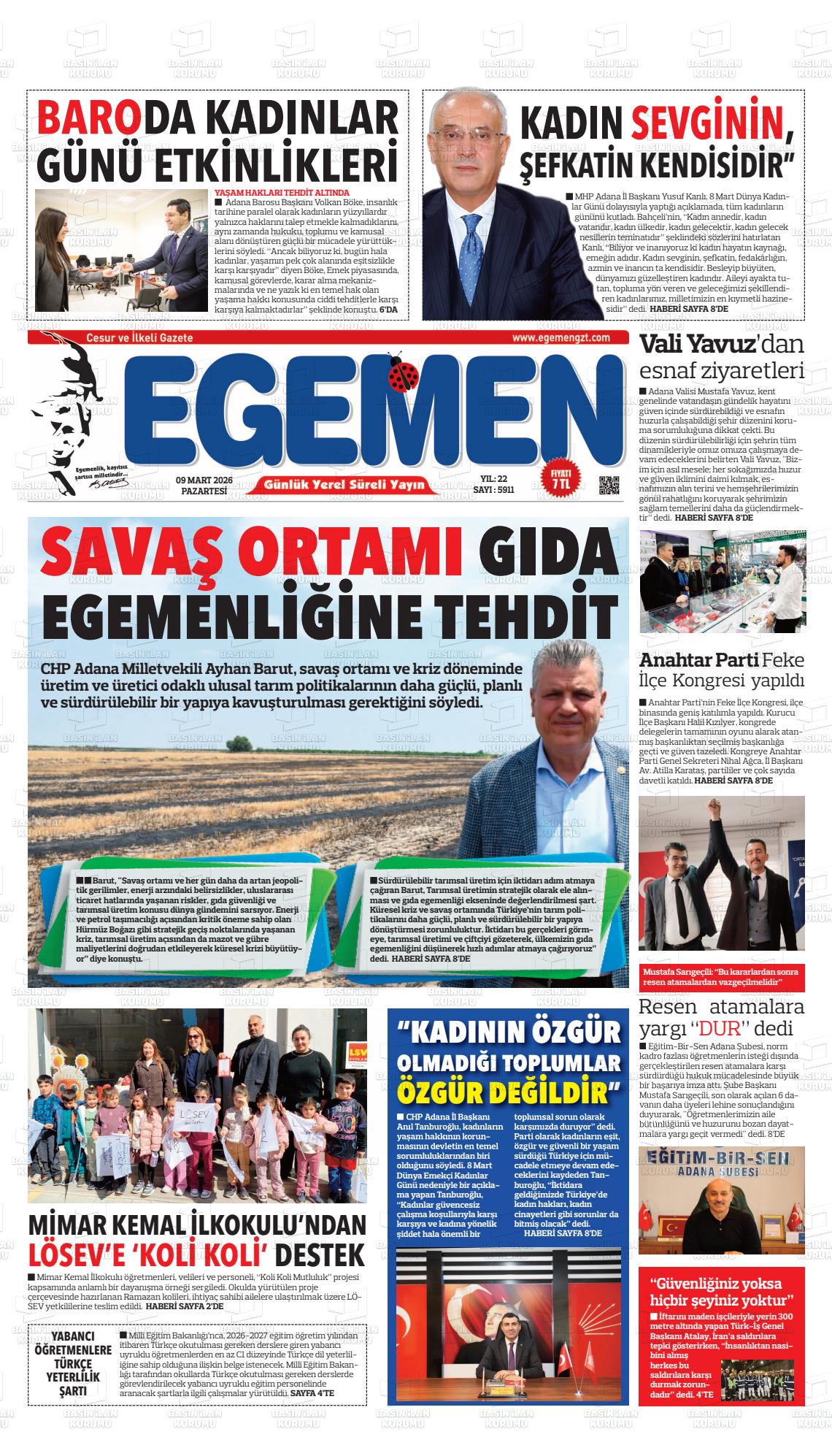 Adana Egemen 09.03.2026