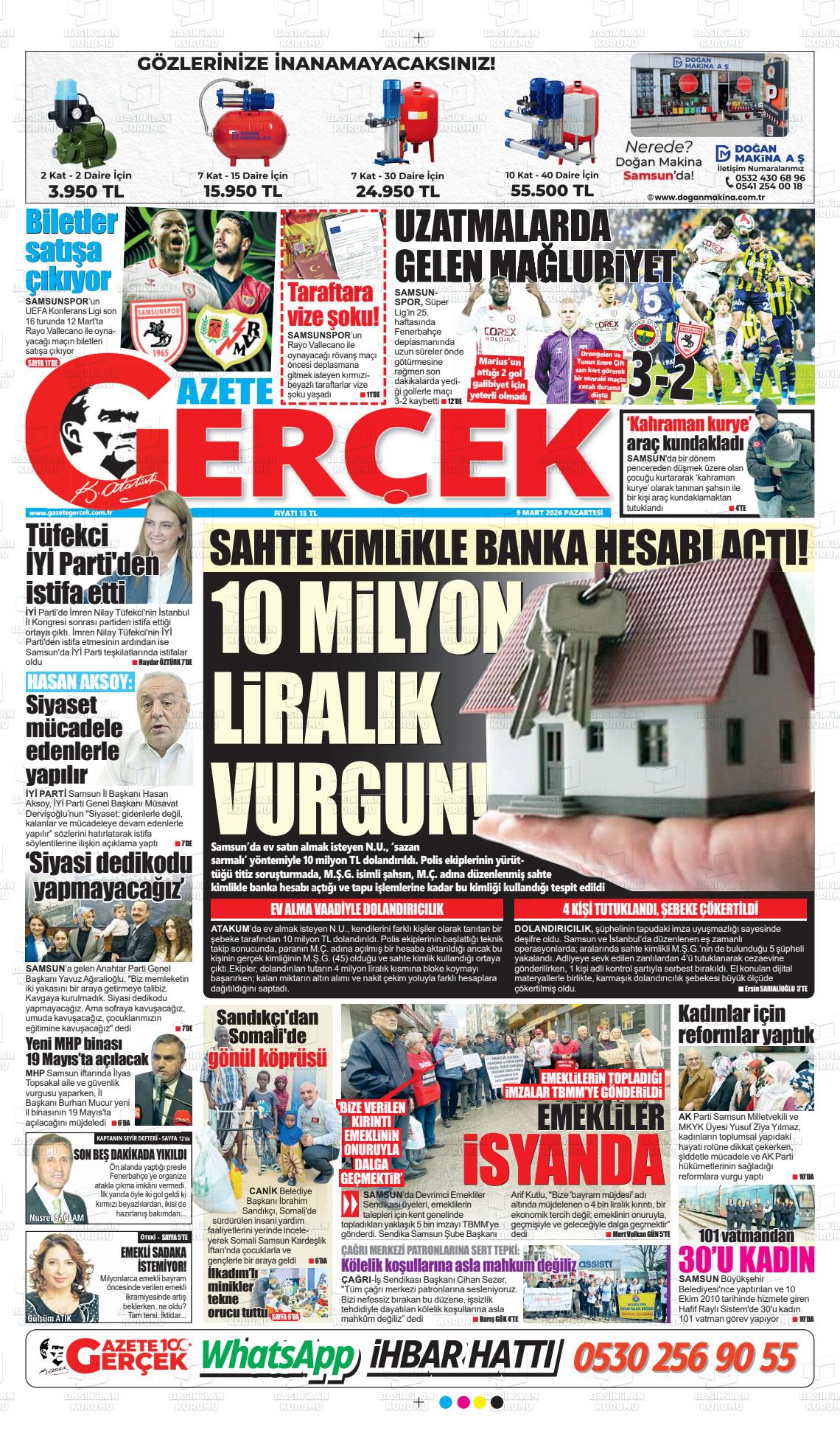 Samsun Gazetegercek 09.03.2026