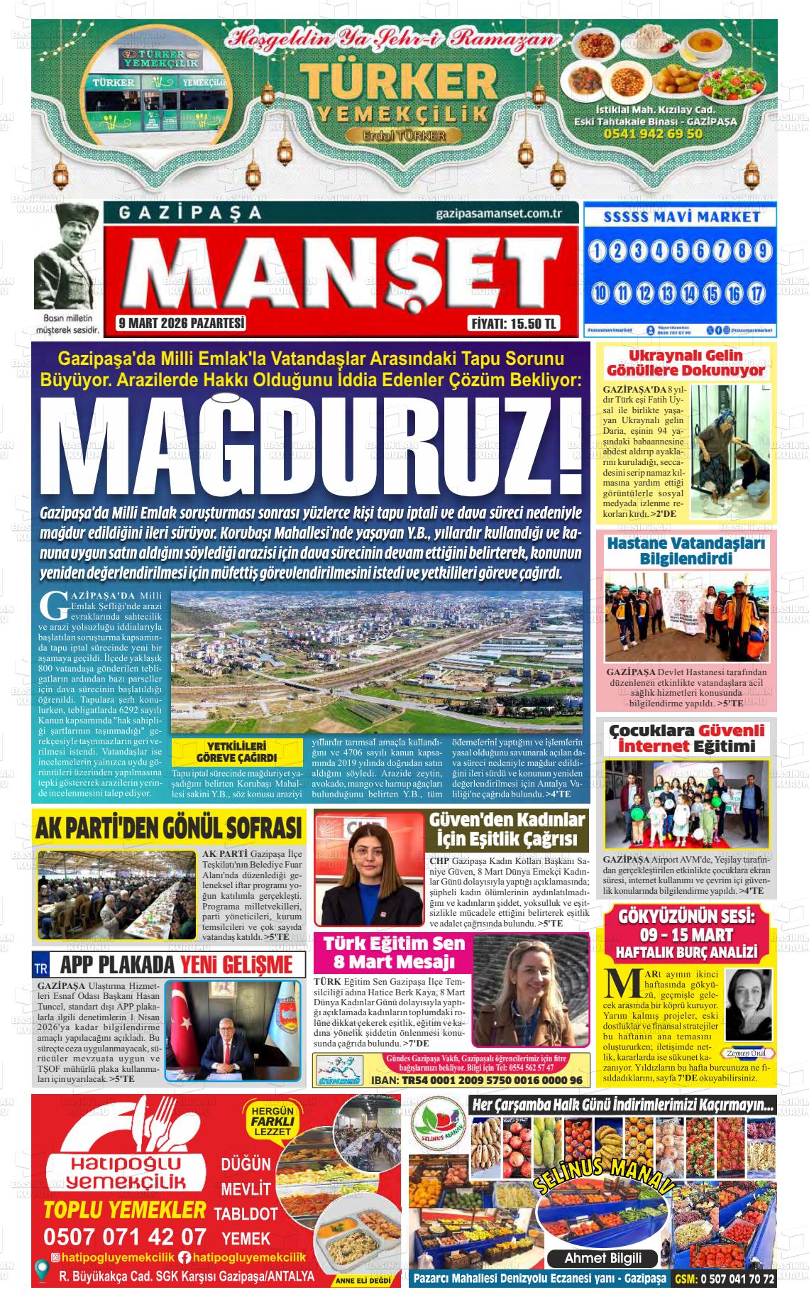 Antalya Gazipasamanset 09.03.2026