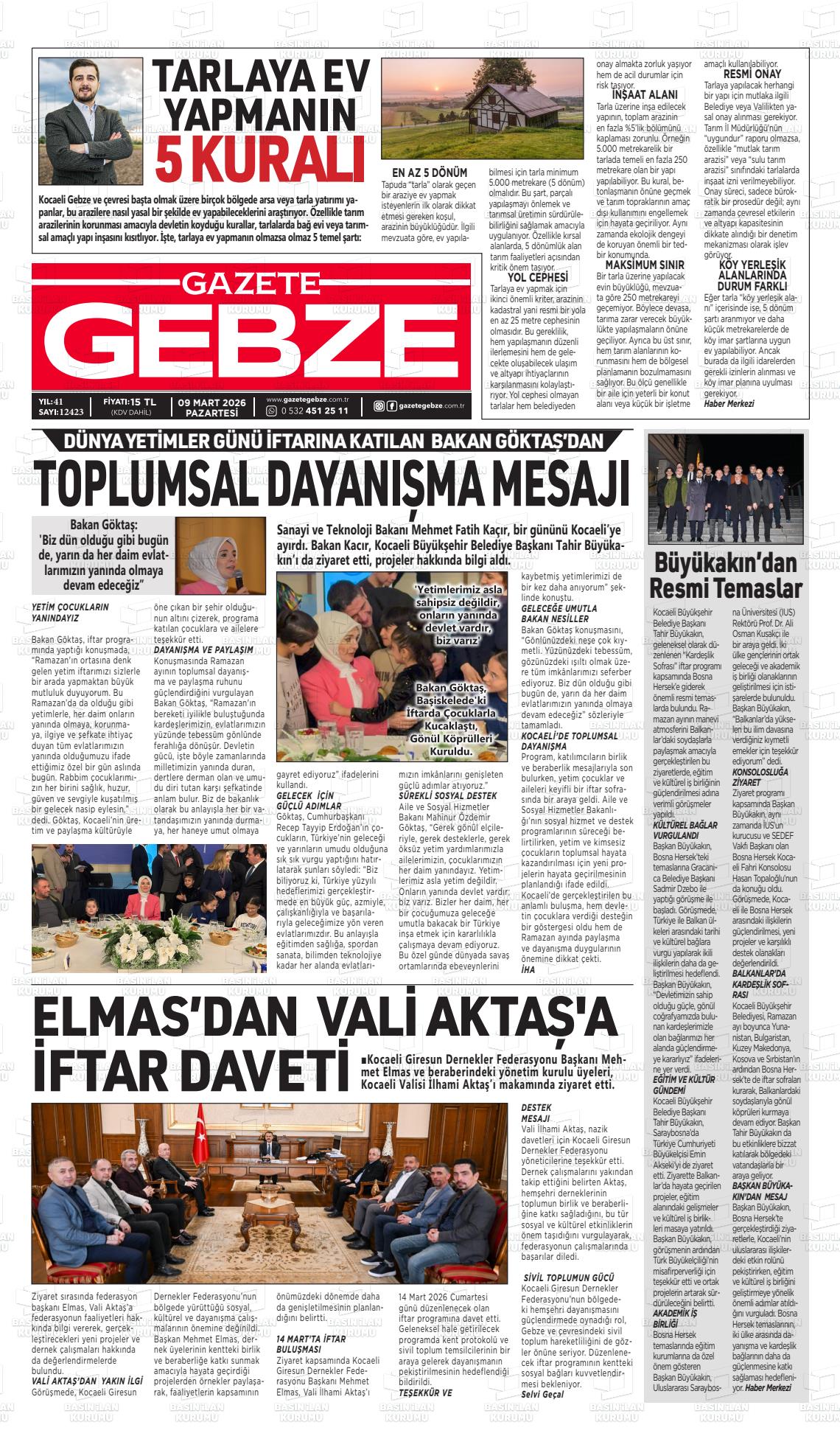 Kocaeli Gebze 09.03.2026