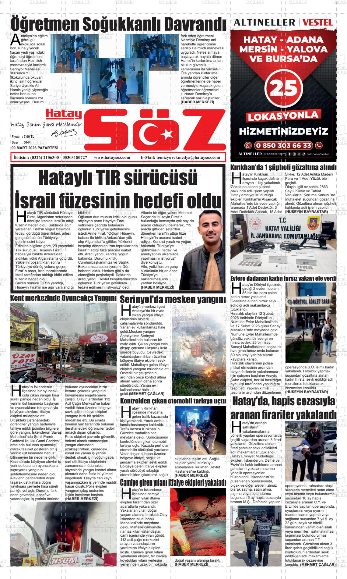 Hatay Soz 09.03.2026