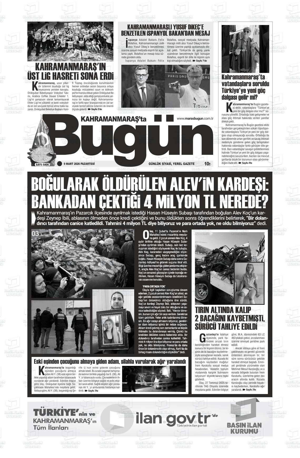 Kahramanmaras Tabugun 09.03.2026