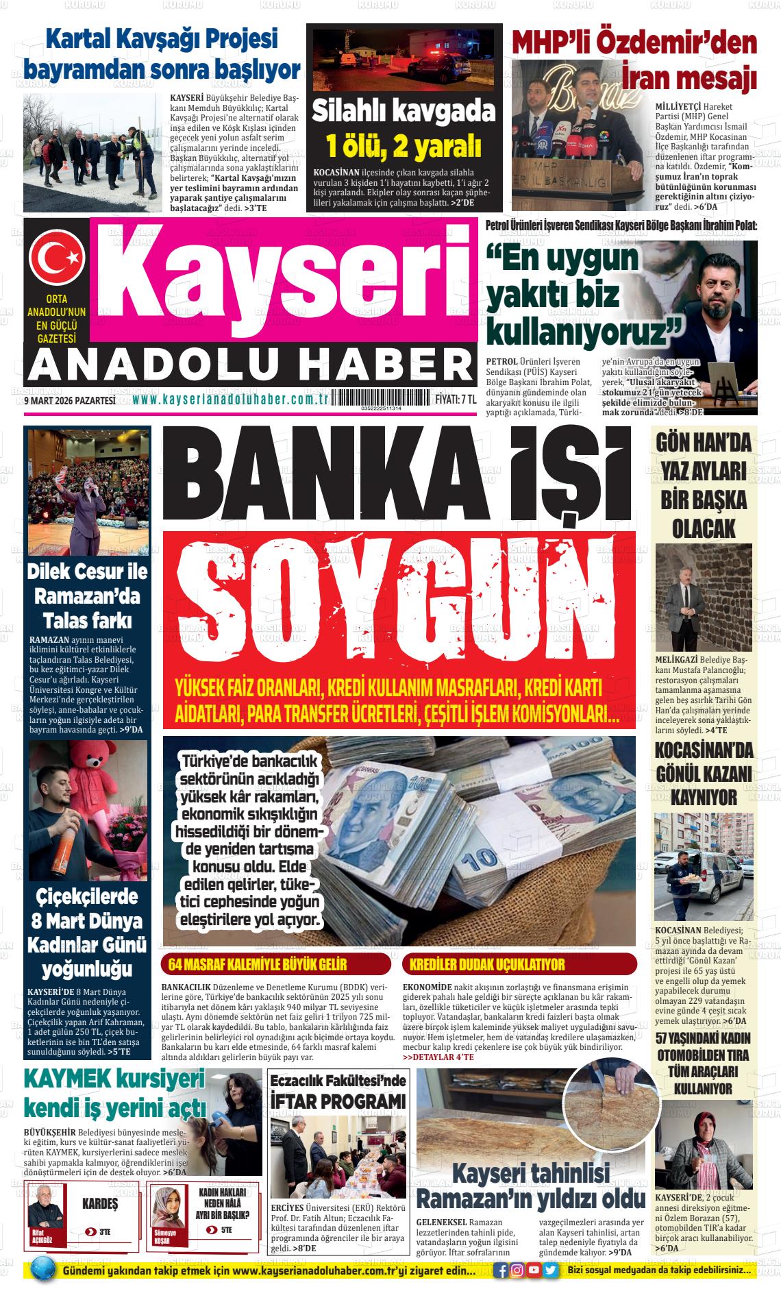 Kayseri Anadoluhaber 09.03.2026