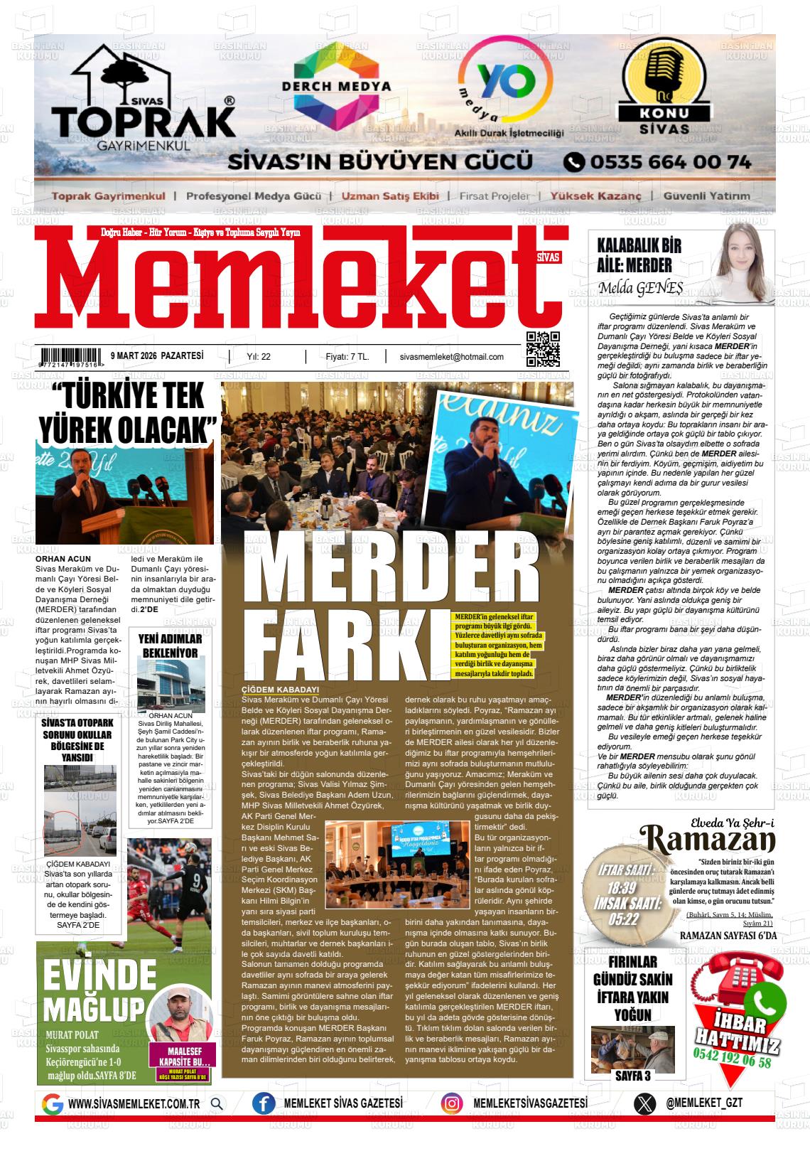 Sivas Memleket 09.03.2026