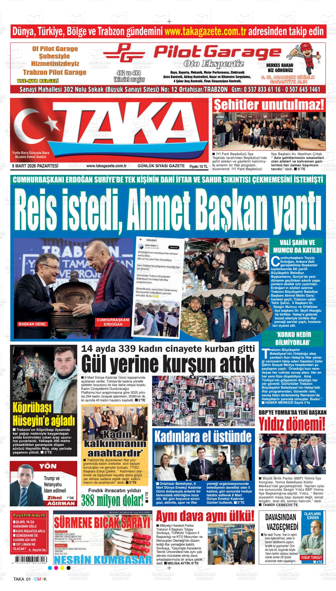 Trabzon Taka 09.03.2026