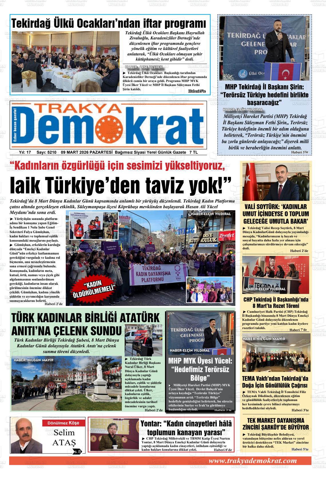 Tekirdag Trakyademokrat 09.03.2026