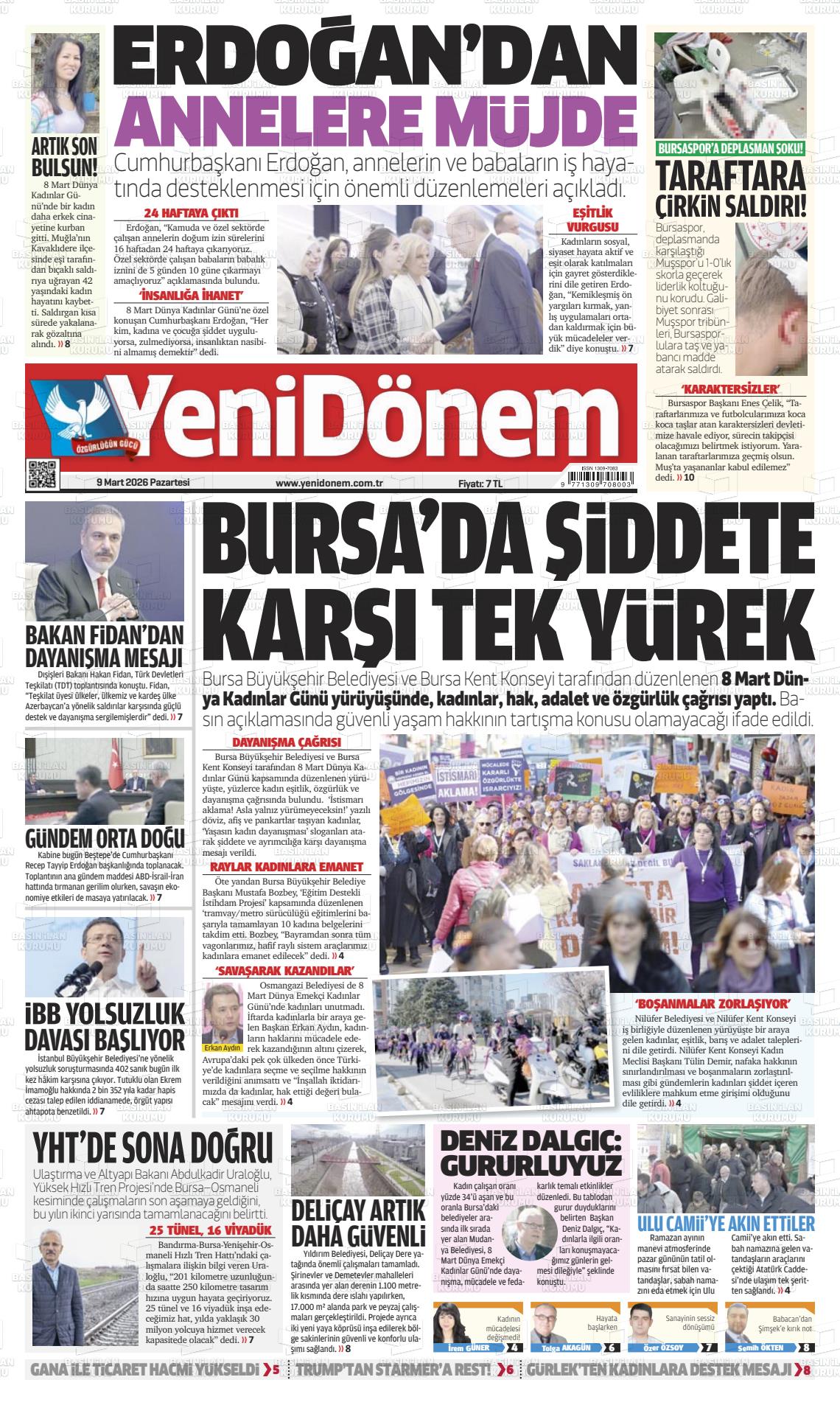 Bursa Yenidonem 09.03.2026