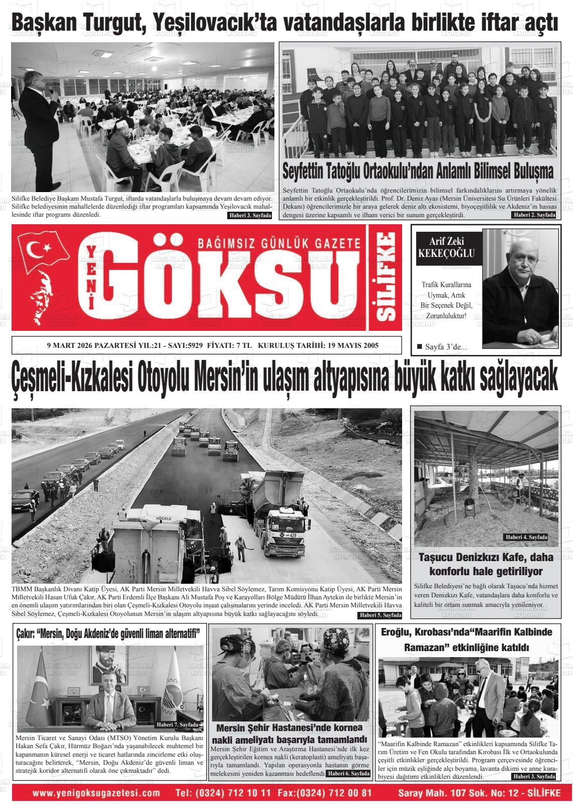 Mersin Yenigoksu 09.03.2026