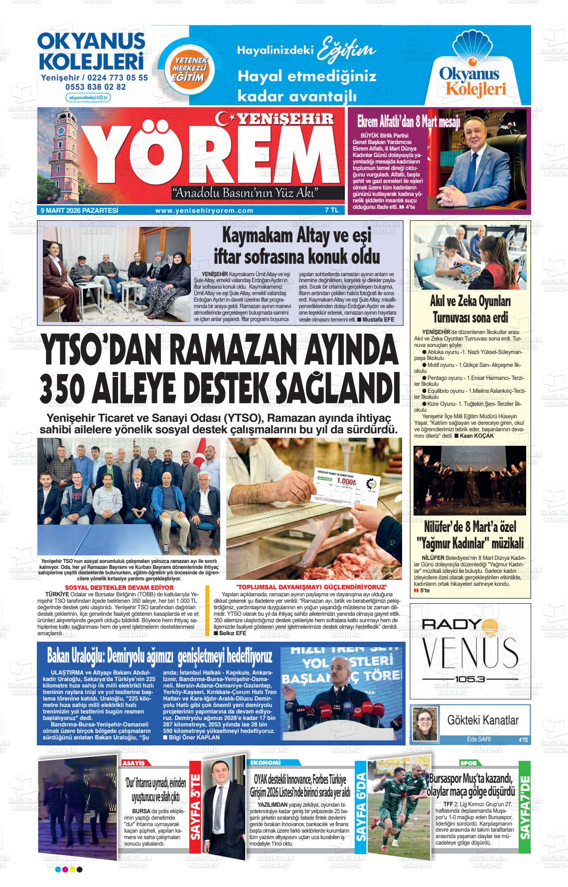 Bursa Yenisehiryorem 09.03.2026