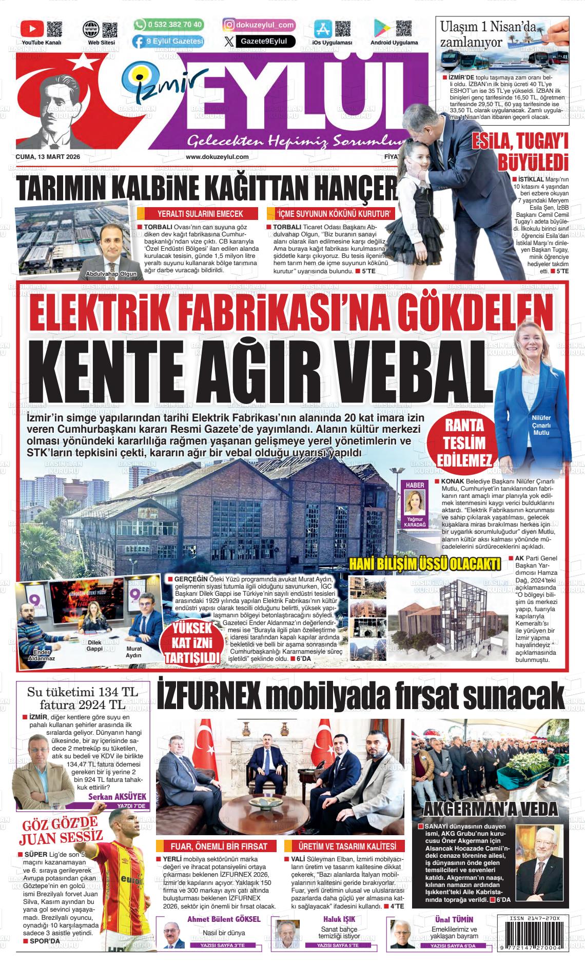 Izmir 9 Eylul 13.03.2026