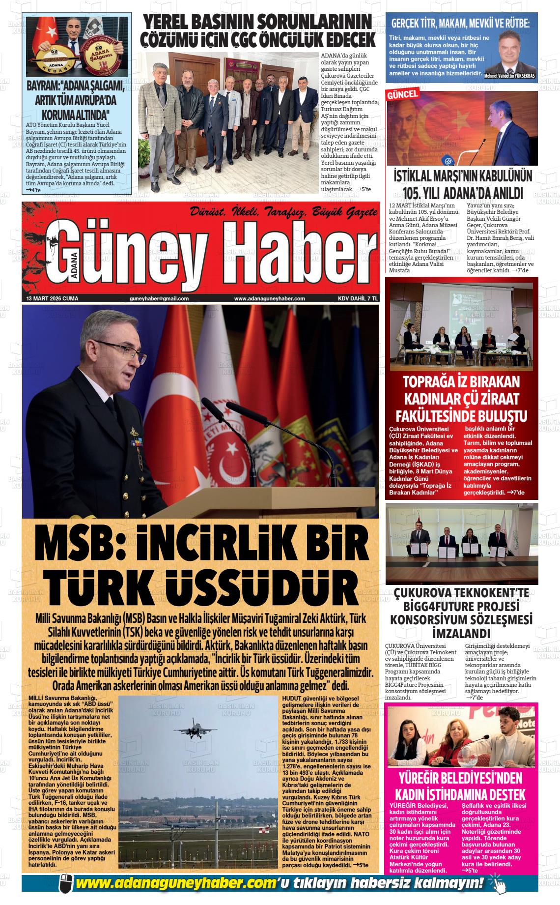 Adana Guneyhaber 13.03.2026