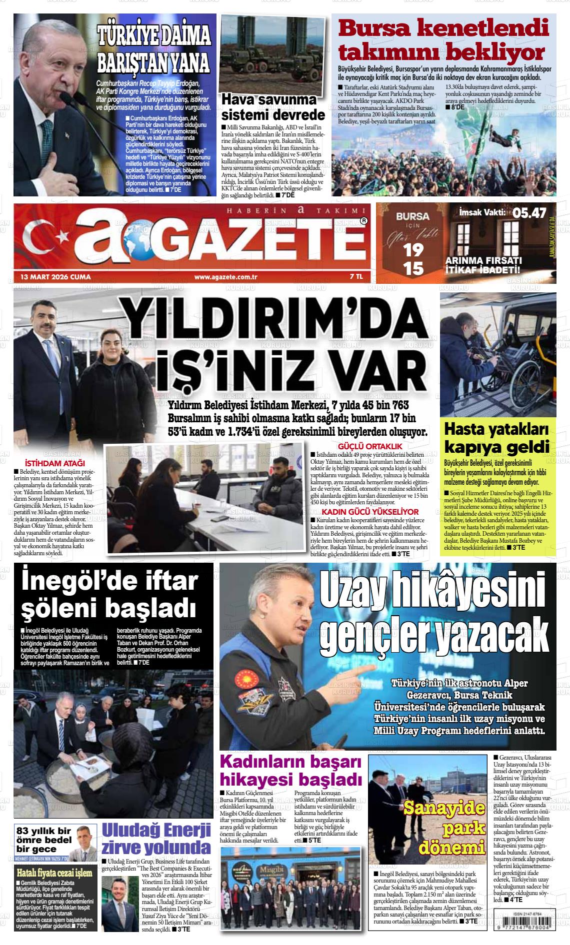 Bursa Agazete 13.03.2026