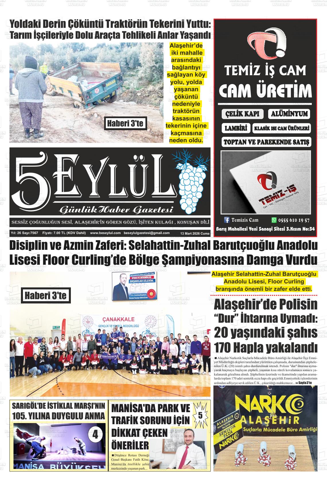 Manisa Alasehir 5 Eylul 13.03.2026