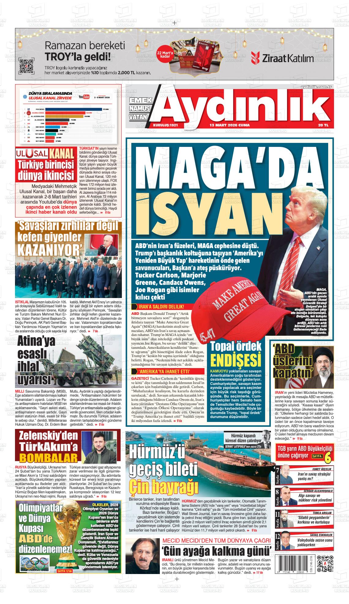 Istanbul Aydinlikvatanemeknamus 13.03.2026