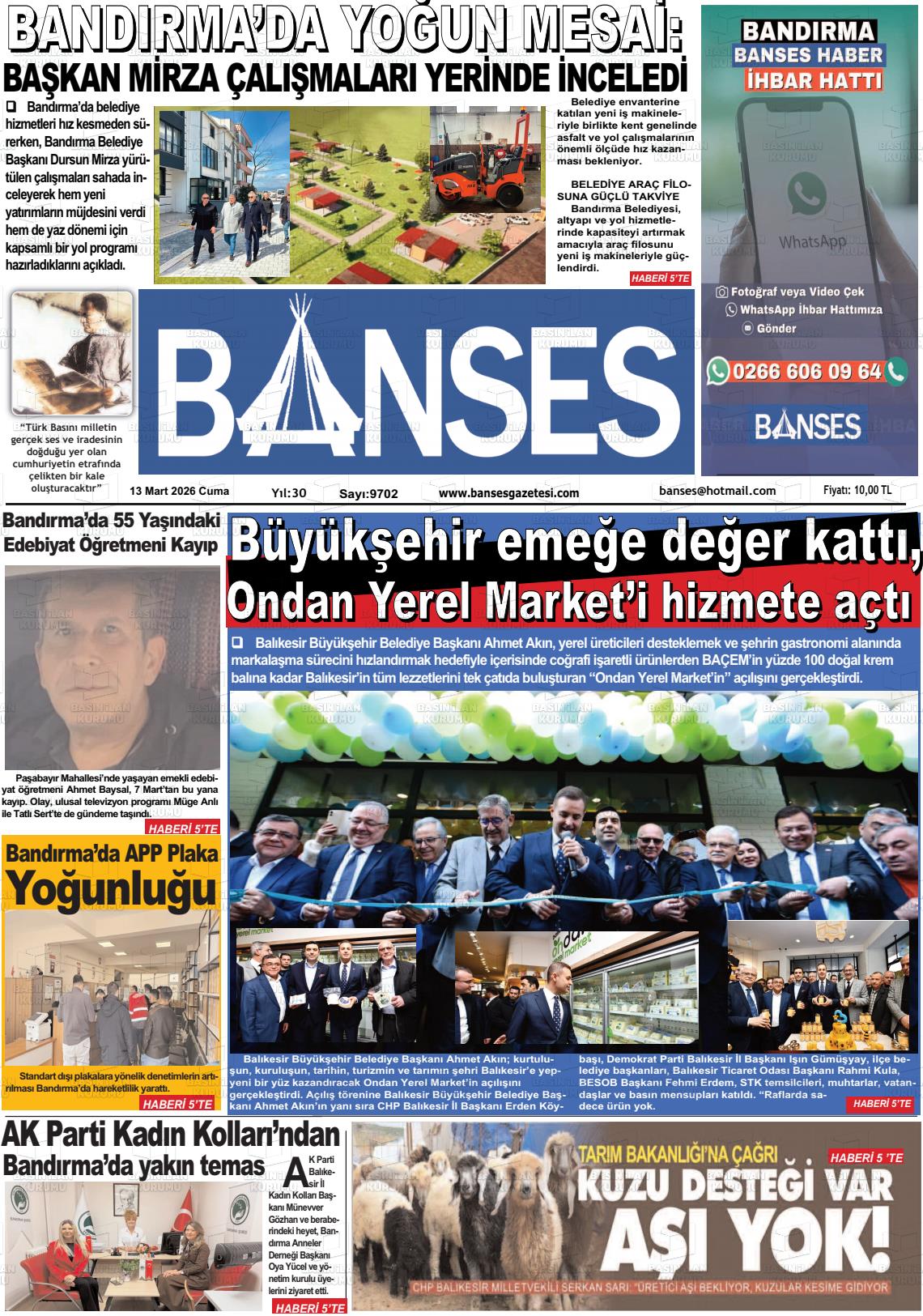 Balikesir Banses 13.03.2026