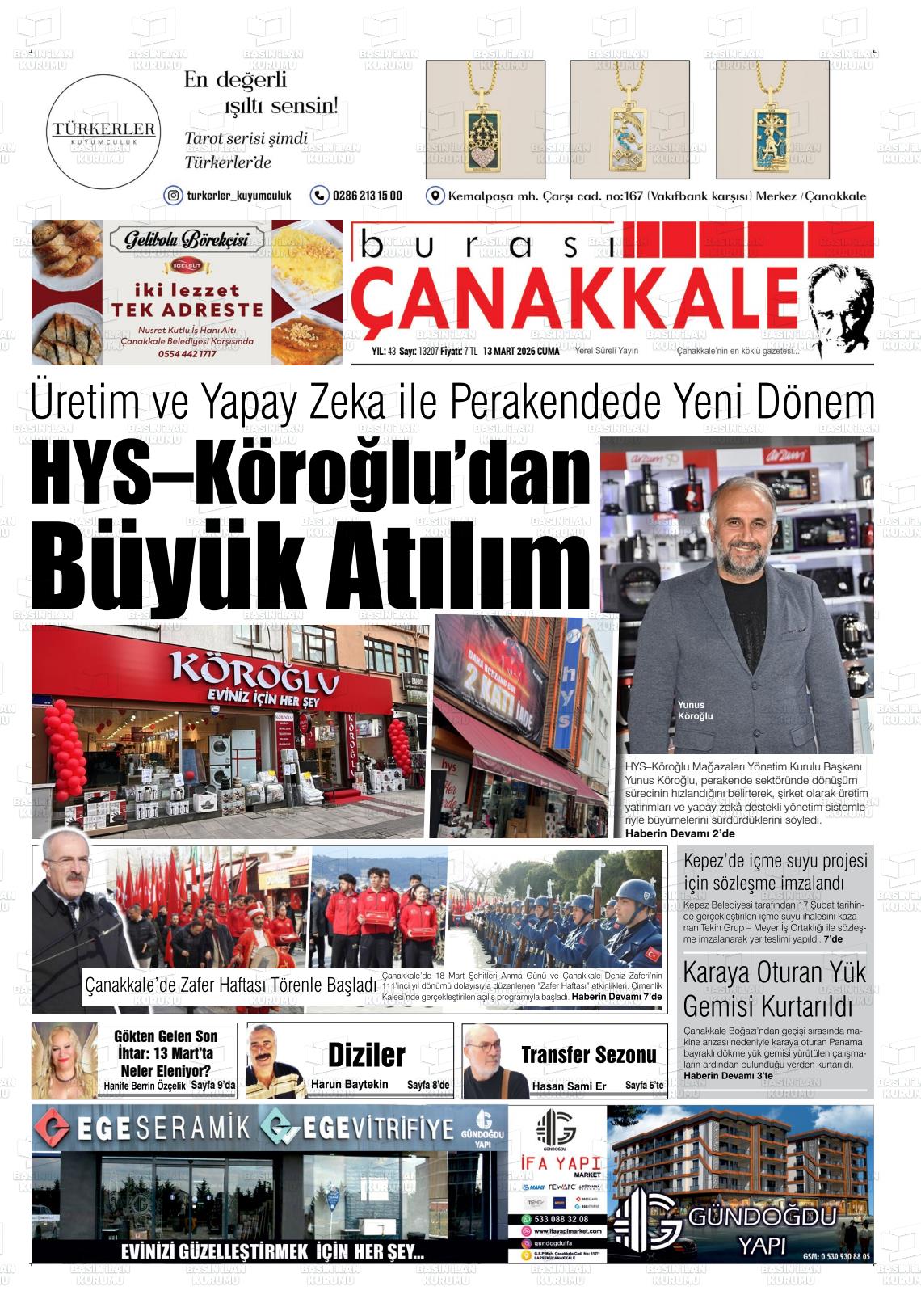 Canakkale Burasi 13.03.2026