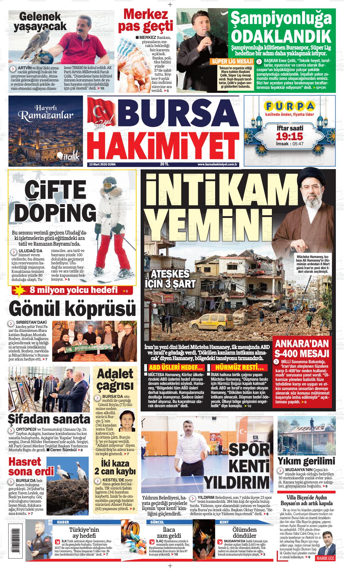 Bursa Hakimiyet 13.03.2026