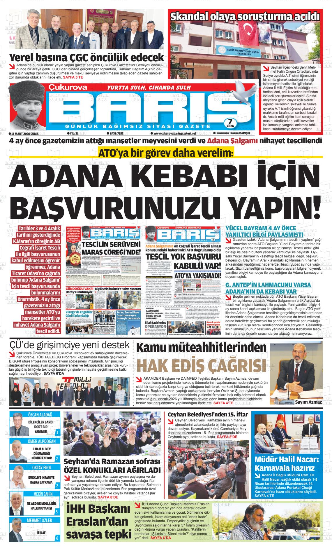 Adana Cukurovabaris 13.03.2026