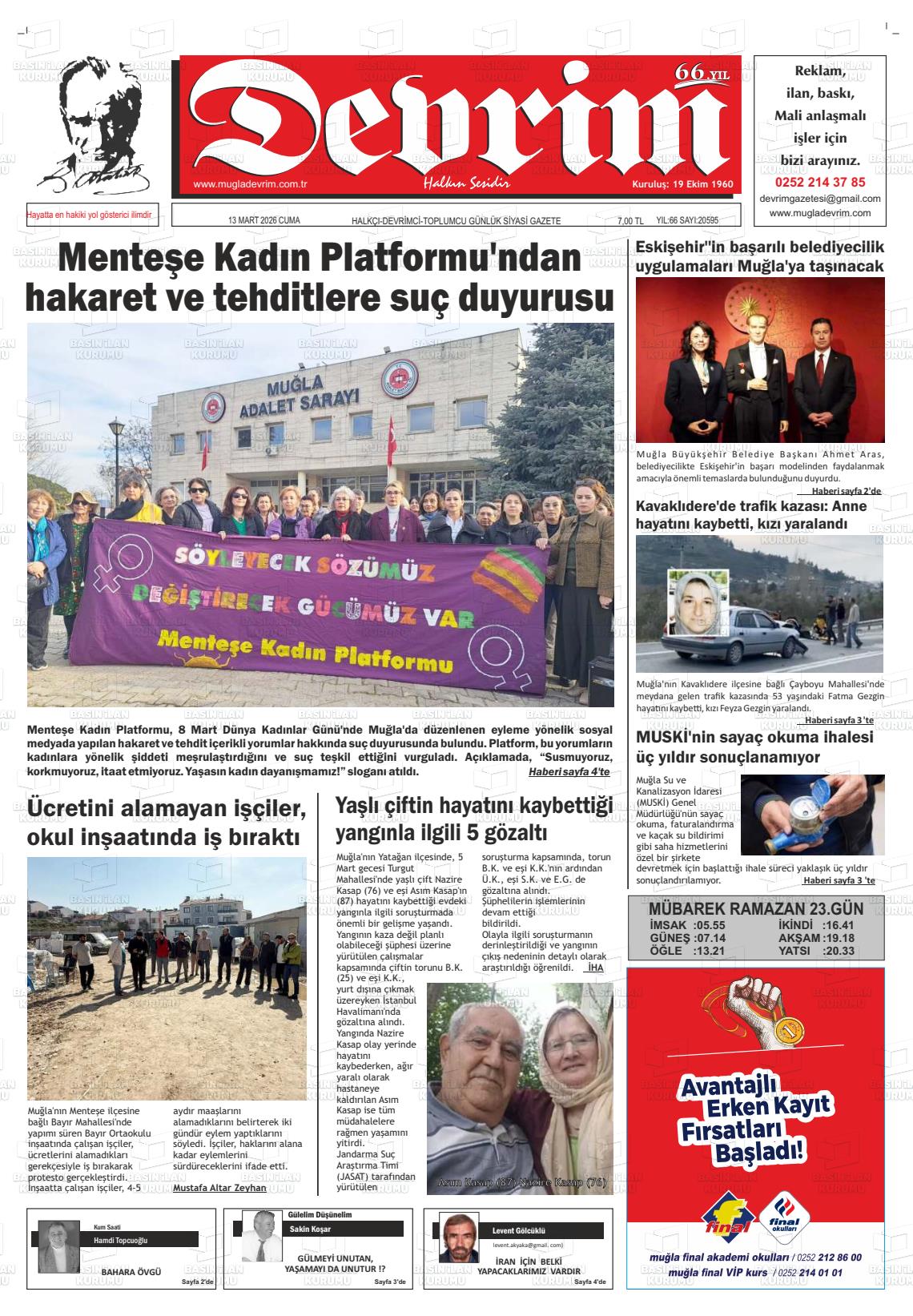 Tekirdag Devrim 13.03.2026