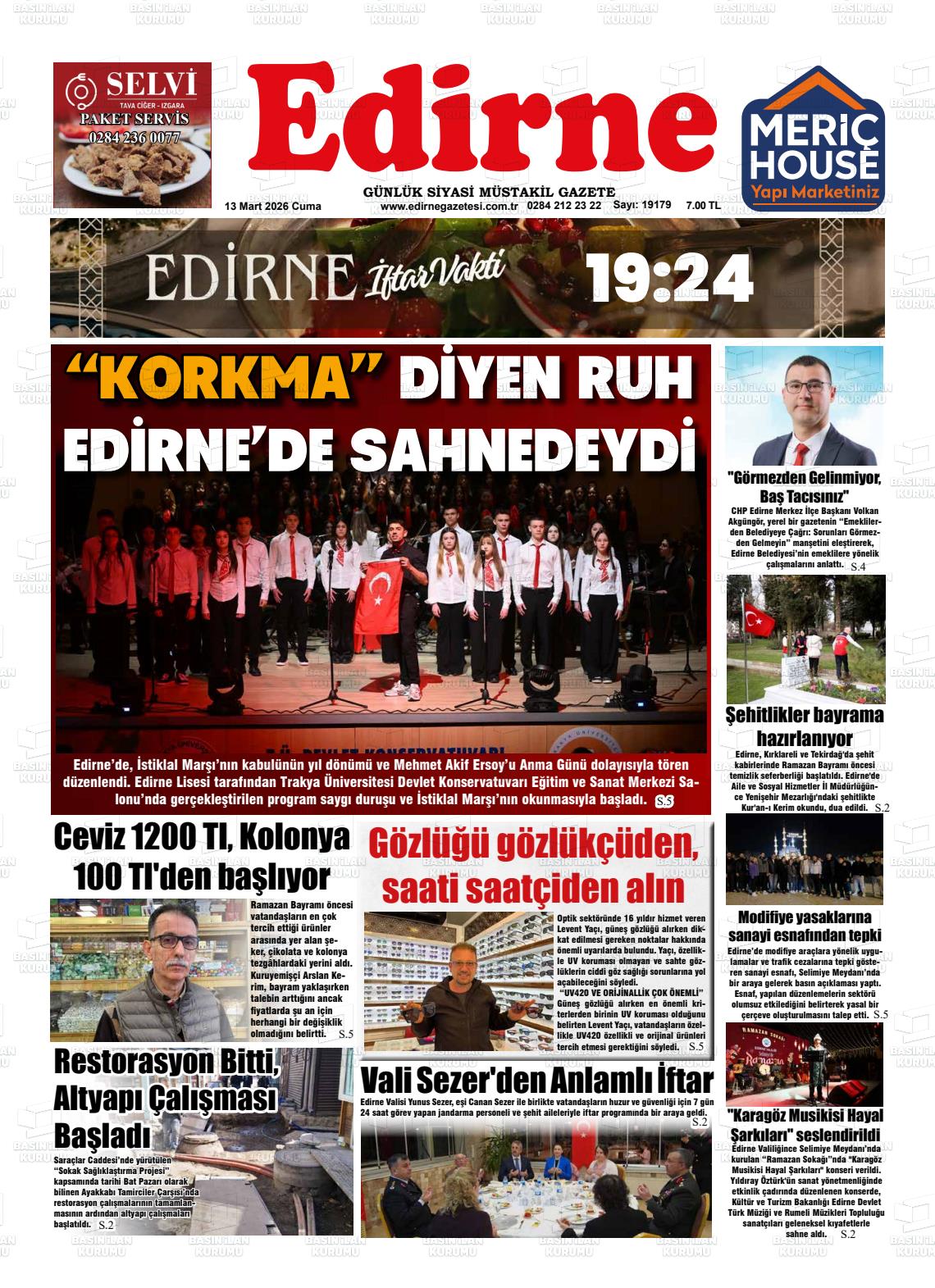 Edirne 13.03.2026