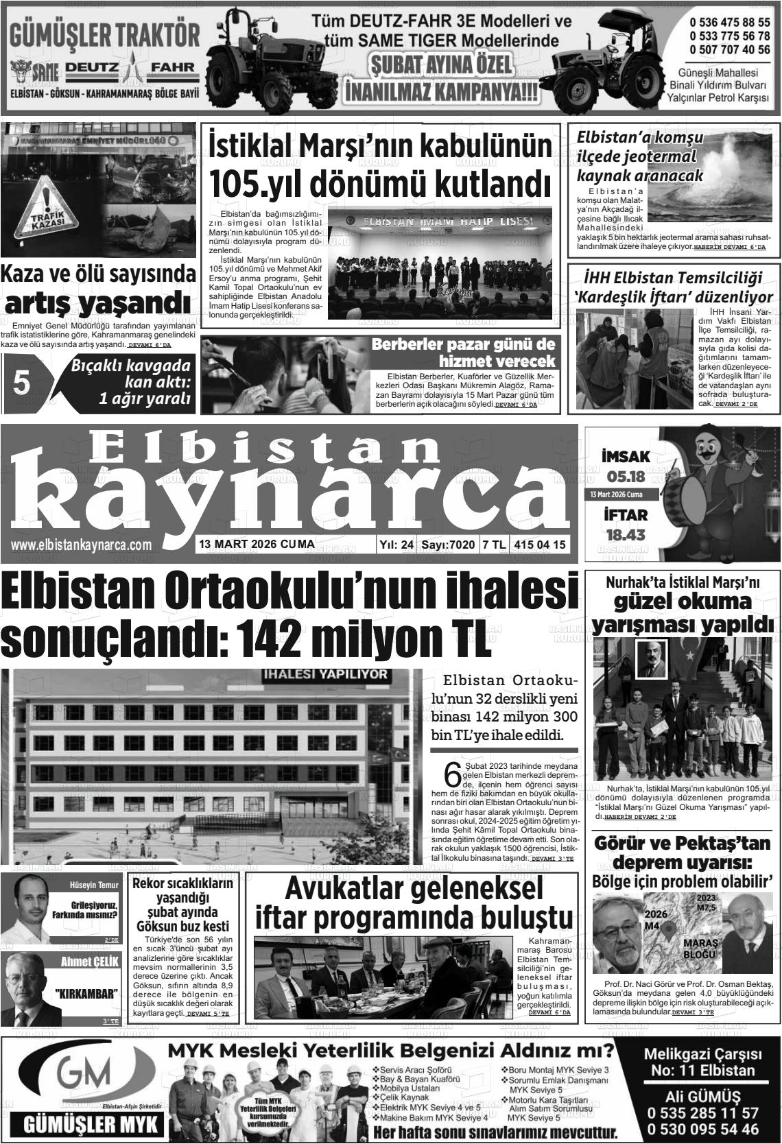 Kahramanmaras Elbistankaynarca 13.03.2026