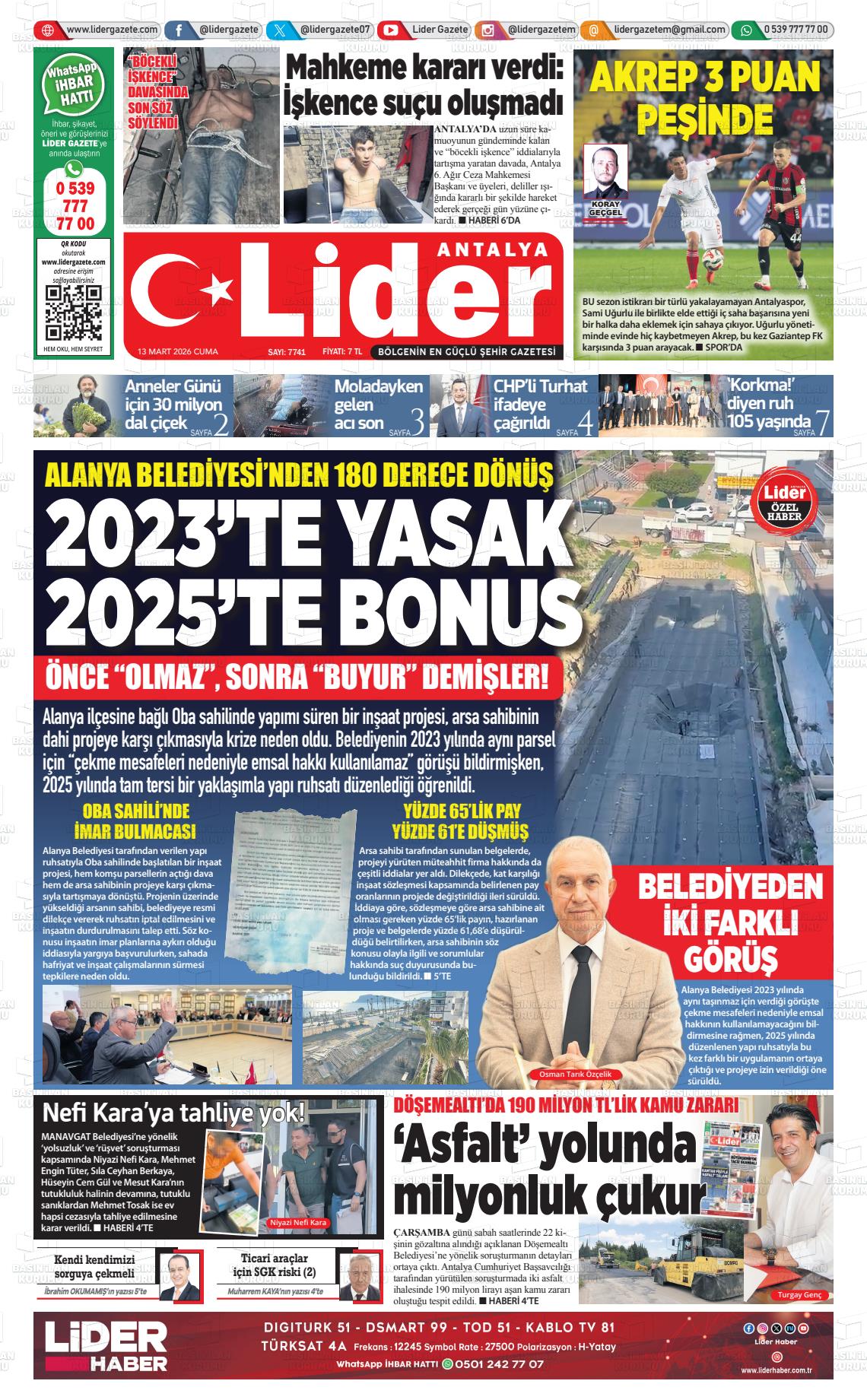 Antalya Gazetebir 13.03.2026