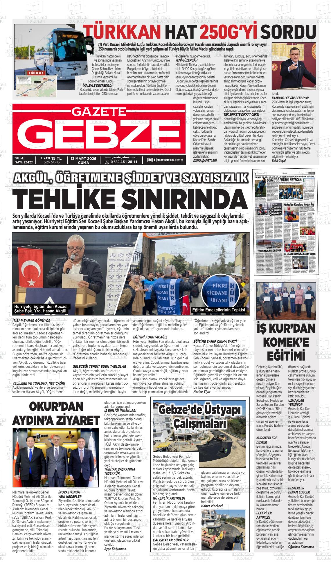 Kocaeli Gebze 13.03.2026