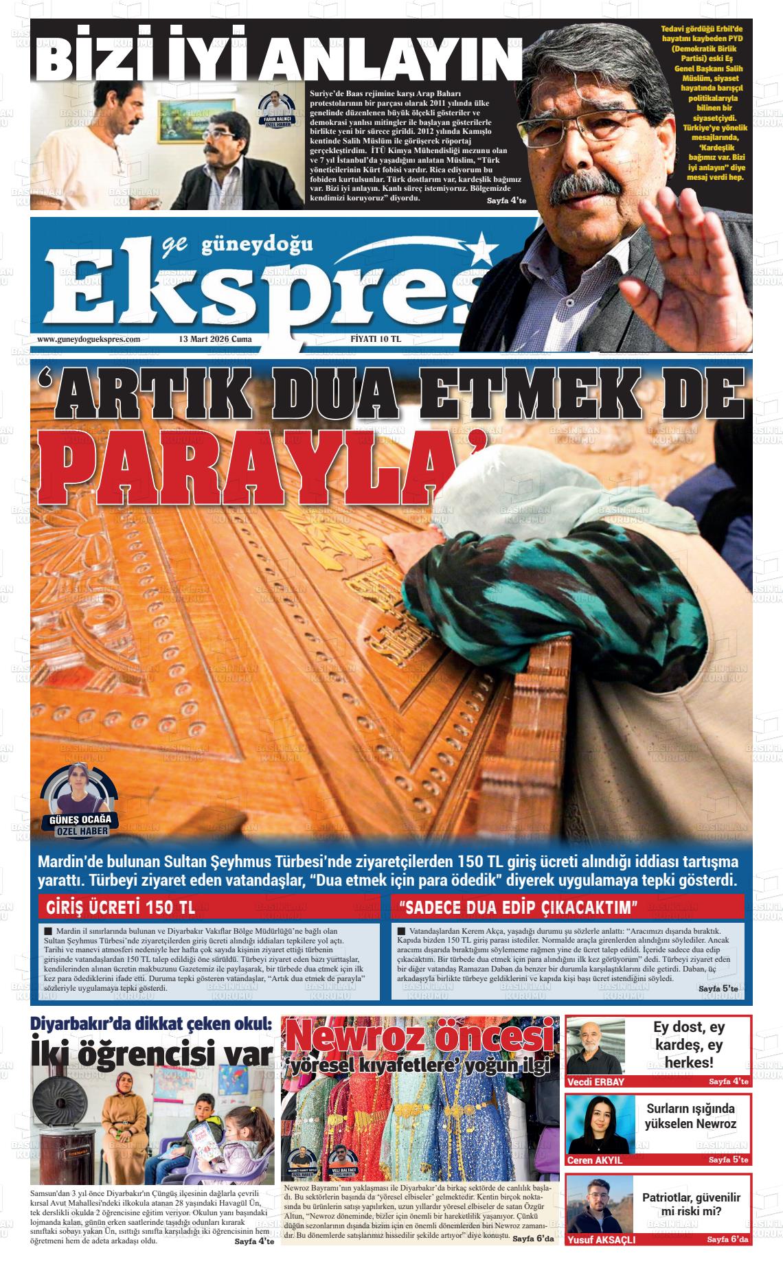 Diyarbakir Geguneydoguekspres 13.03.2026