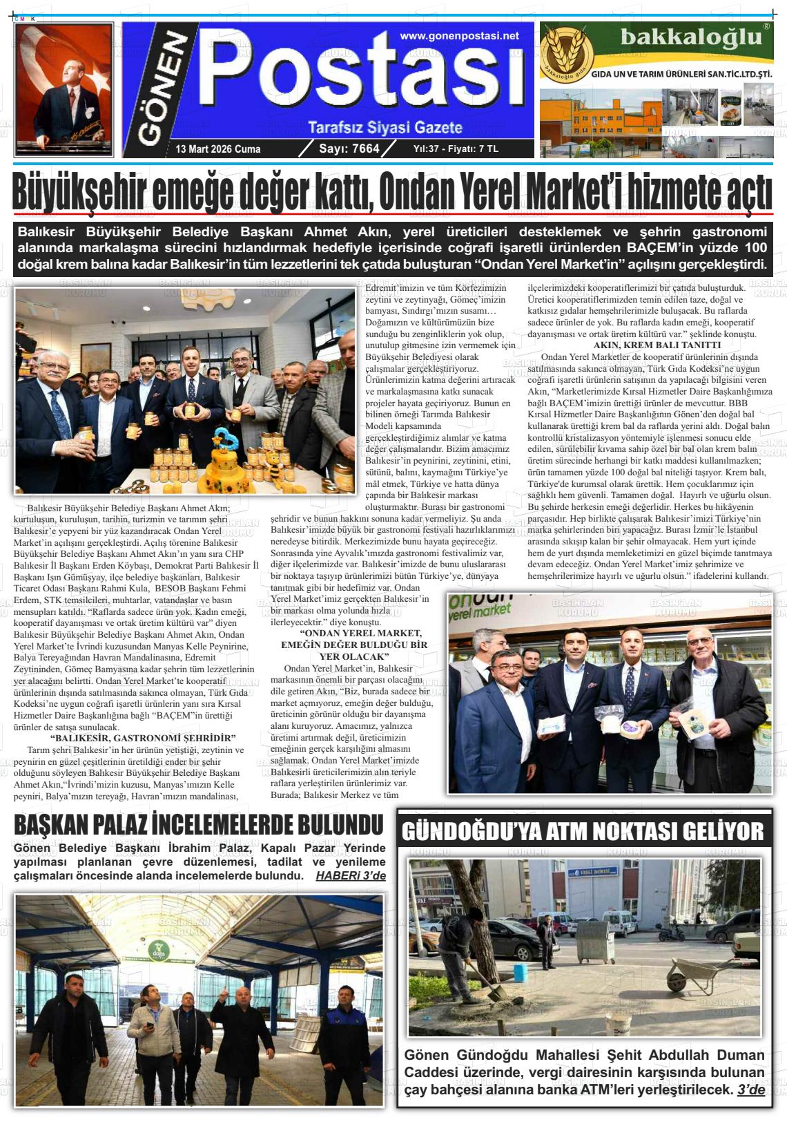 Balikesir Gonenpostasi 13.03.2026