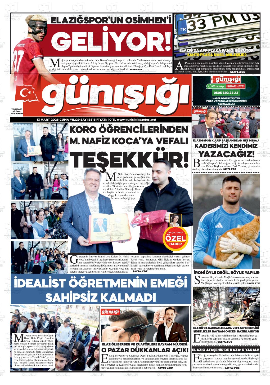 Elazig Gunisigi 13.03.2026