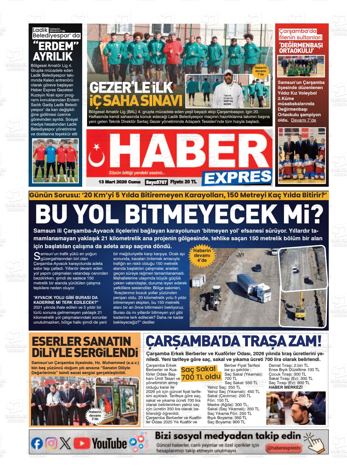 Samsun Haberexpres 13.03.2026