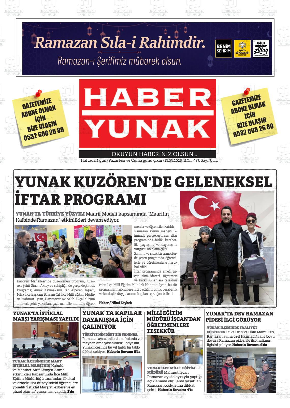 Konya Haberyunak 13.03.2026